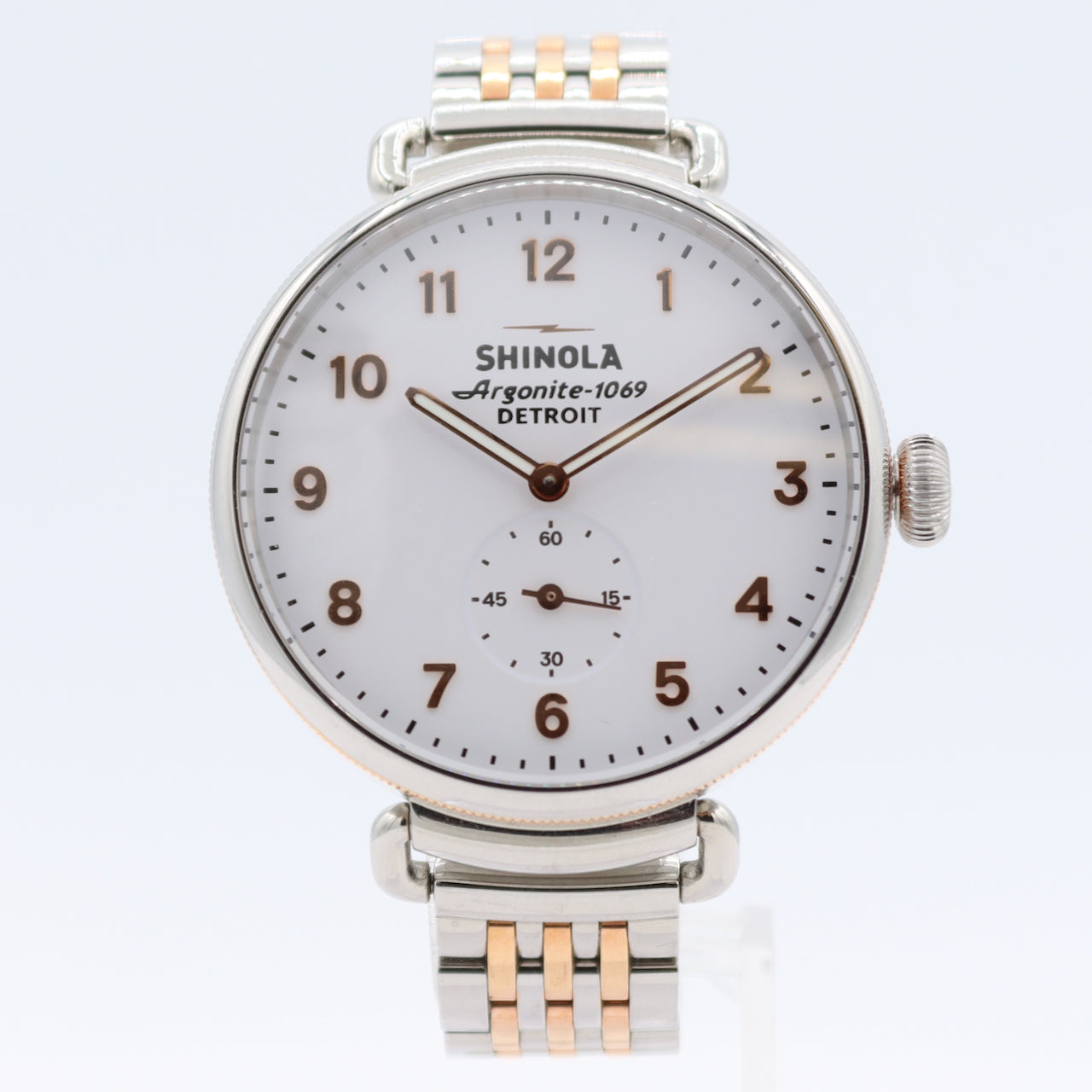 Vintage 38mm Shinola Canfield White Men's Quartz Wristwatch Argonite-1