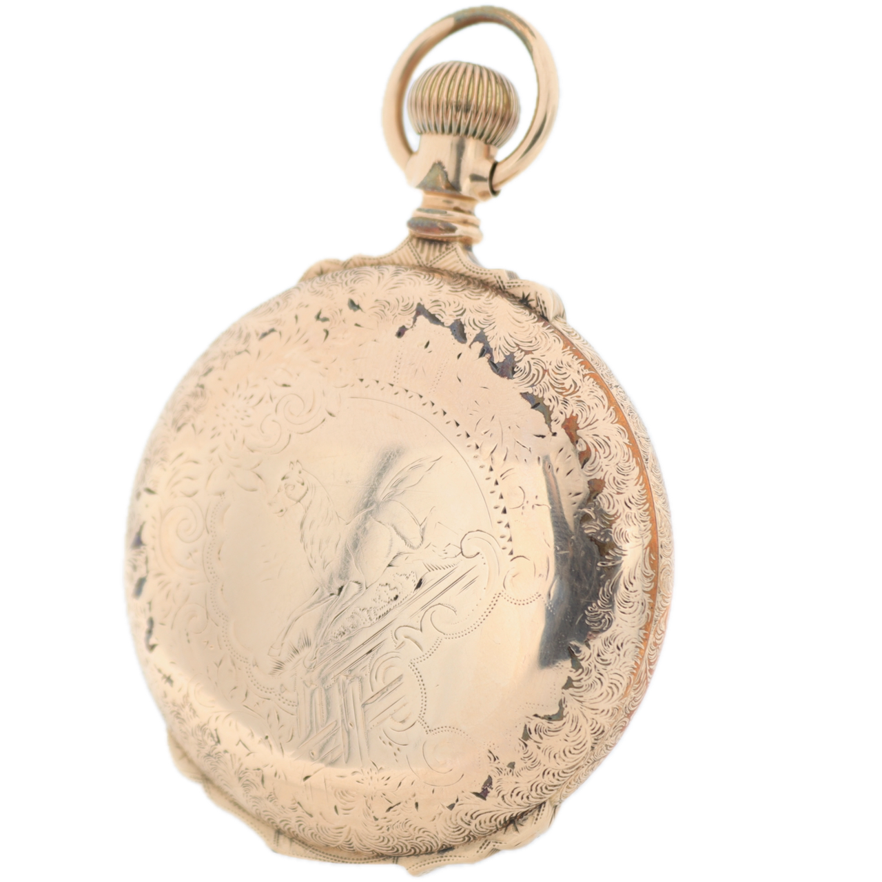 Antique 18s 1893 Hampden Box Hinge Mechanical Pocket Watch 110 H Gold FIlled