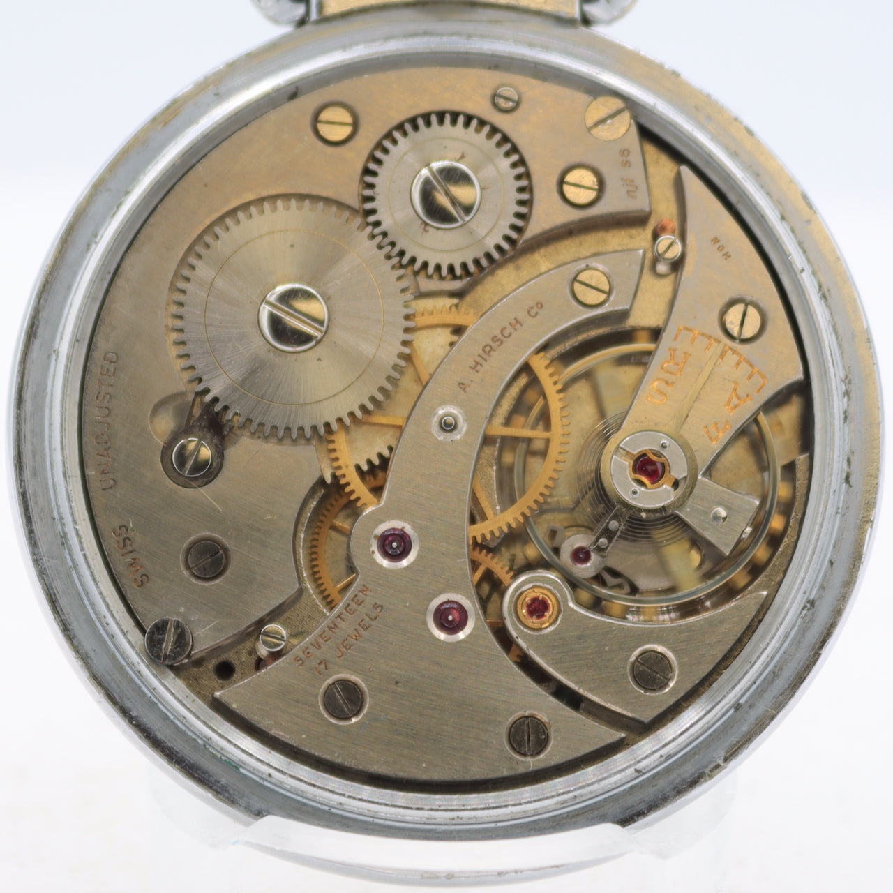 Vintage Hirco Locomotive 17 Jewel Mechanical Pocket Watch Swiss Running