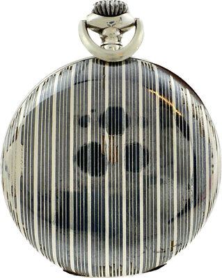 Antique Berlin Pocket Watch .925 Silver Enamel High Grade Swiss w Mustache Lever