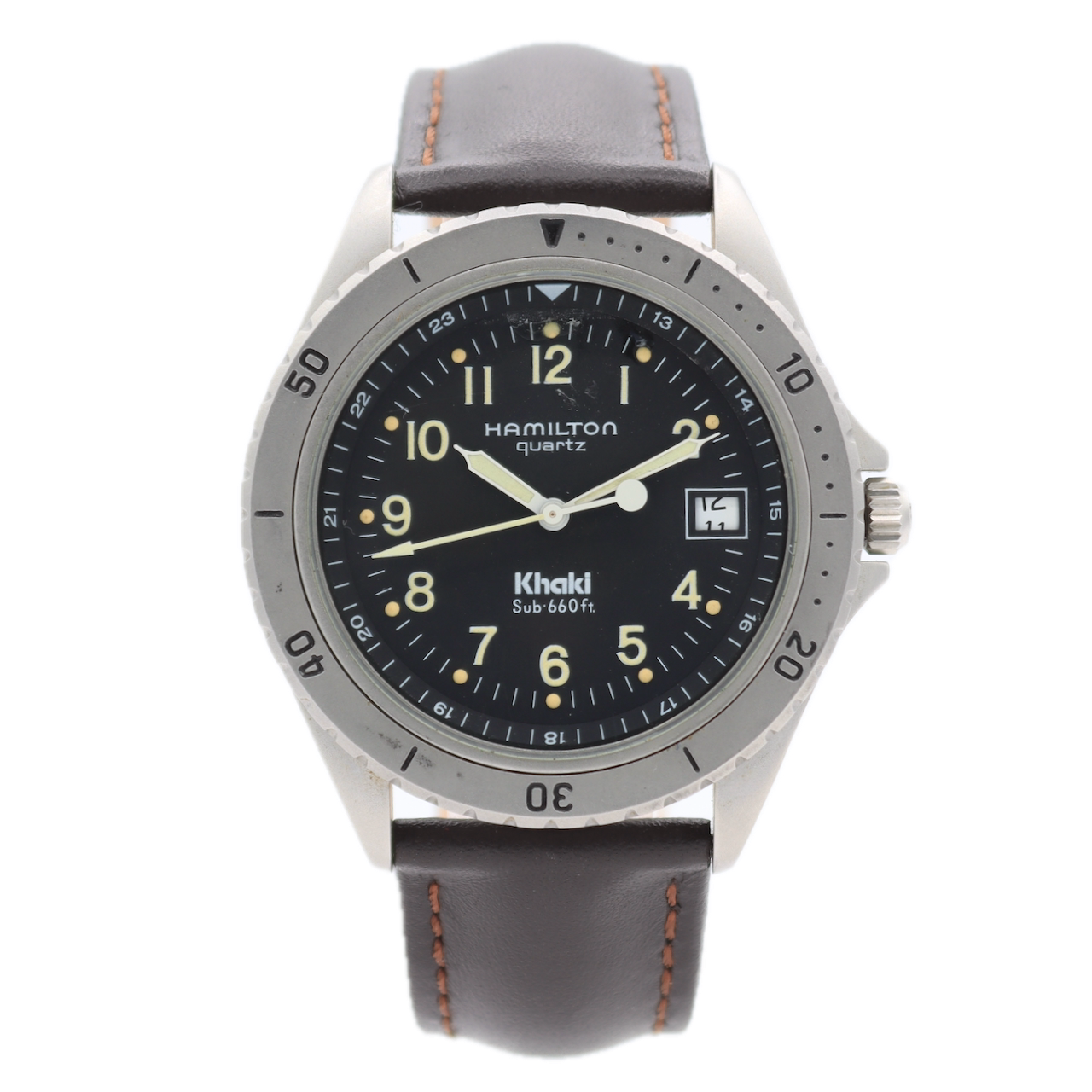 Vintage 40mm Hamilton 9745B Khaki Men's Quartz Wristwatch ETA 955122 USA Steel