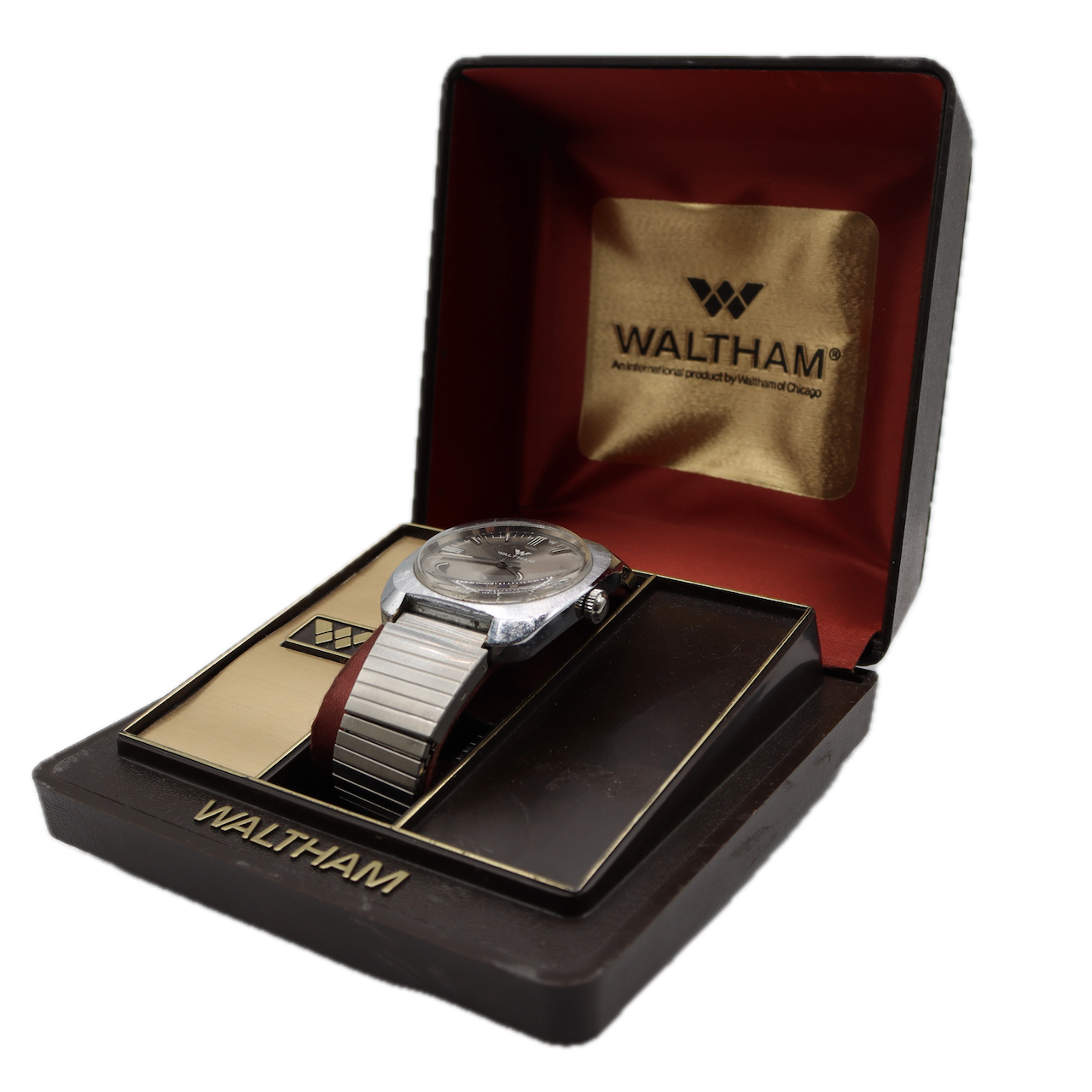 Vintage 35mm Waltham CS31 Men's Automatic Wristwatch PUW 1561 USA Chrome Plated