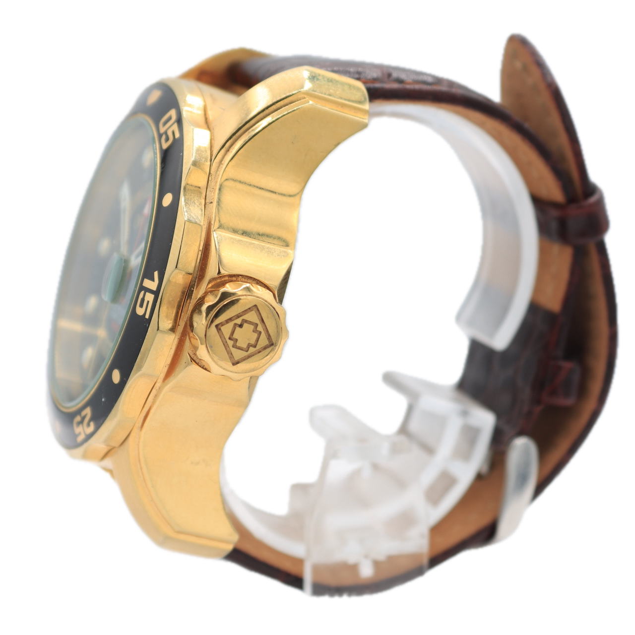 Vintage Invicta 6991 GMT Pro Diver Men's Quartz Wristwatch Swiss Gold Tone