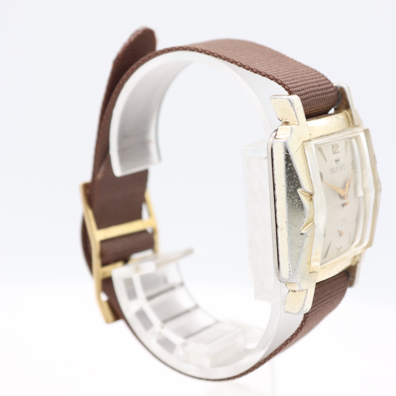 Vintage Belforte 11A 3 Angular Style Men's Mechanical Wristwatch 38 Swiss