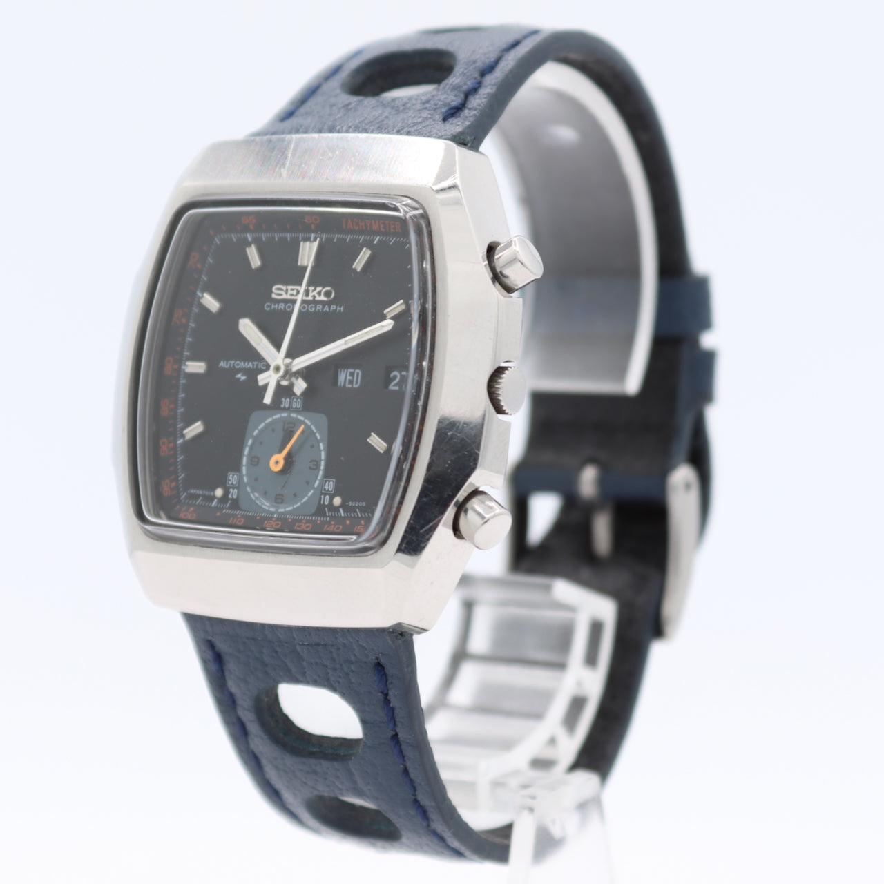 Vintage Seiko 7016-5020 Monaco Men's Automatic Chronograph Wristwatch Steel