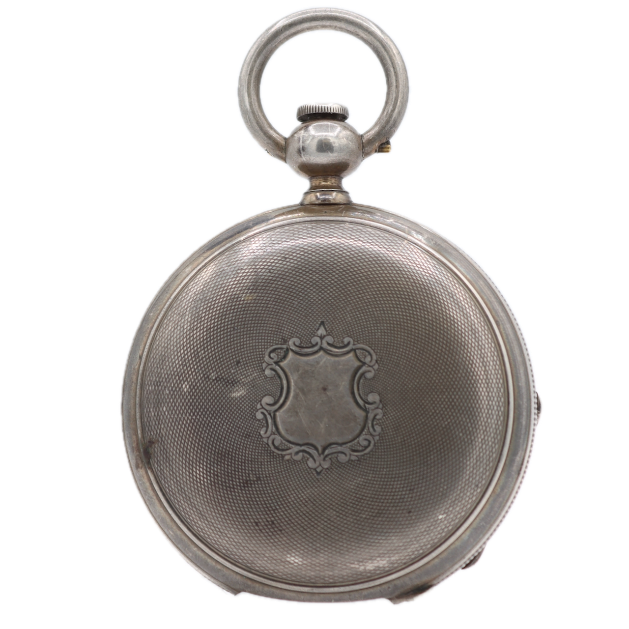 Antique Henry Beguelin Straight Line Key Wind Hunter Pocket Watch Silver Swiss
