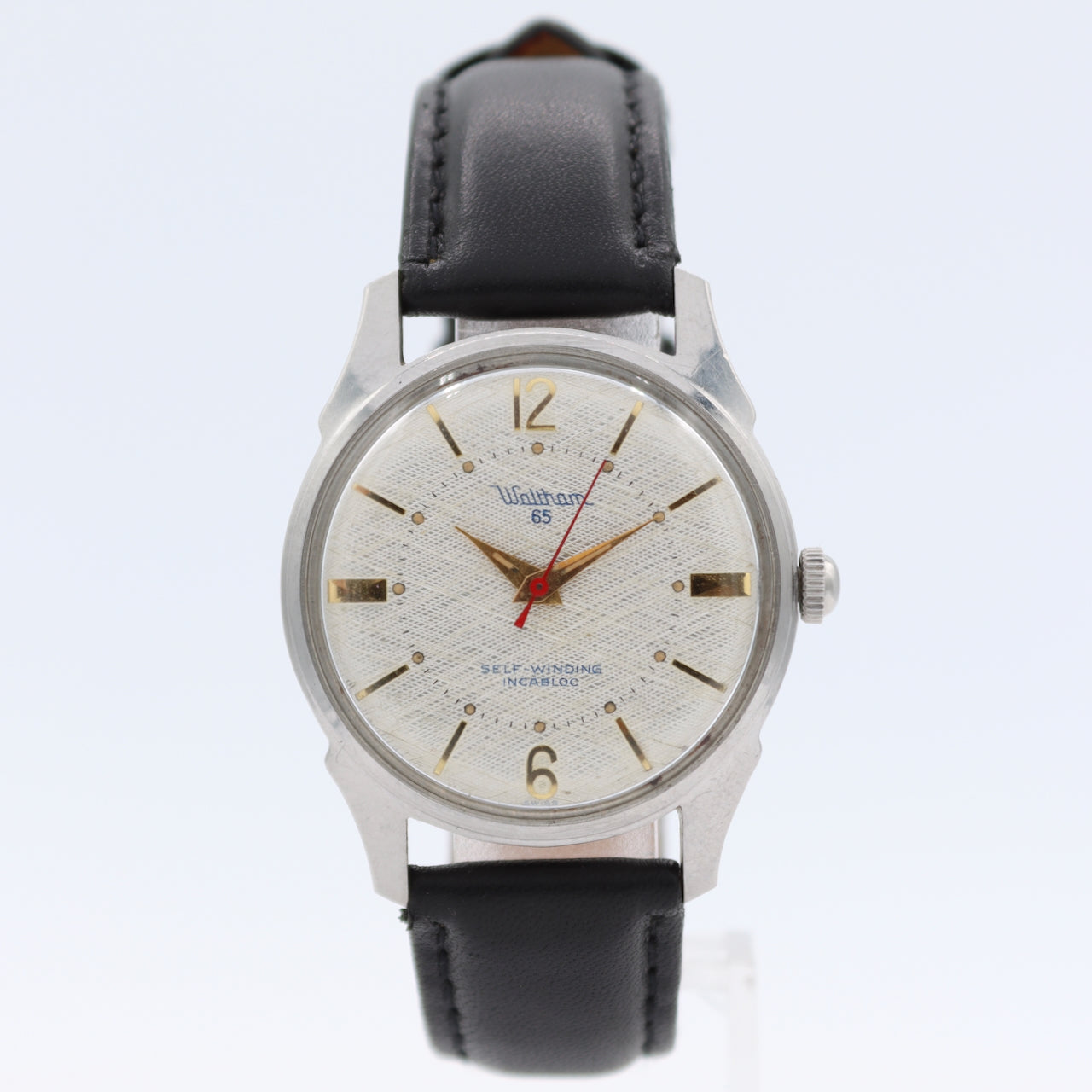 Vintage Waltham "65" 65 Jewel Men's Automatic Wristwatch AS 1580 Steel Linen