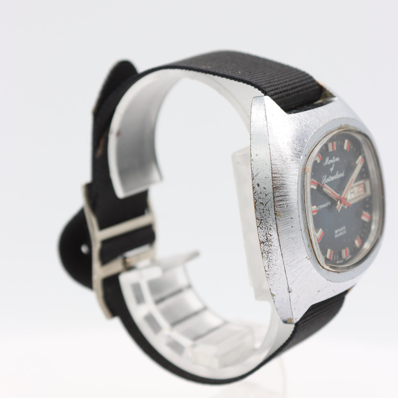Vintage 38mm Martine of Switzerland Day-Date Men's Automatic Wristwatch 2068