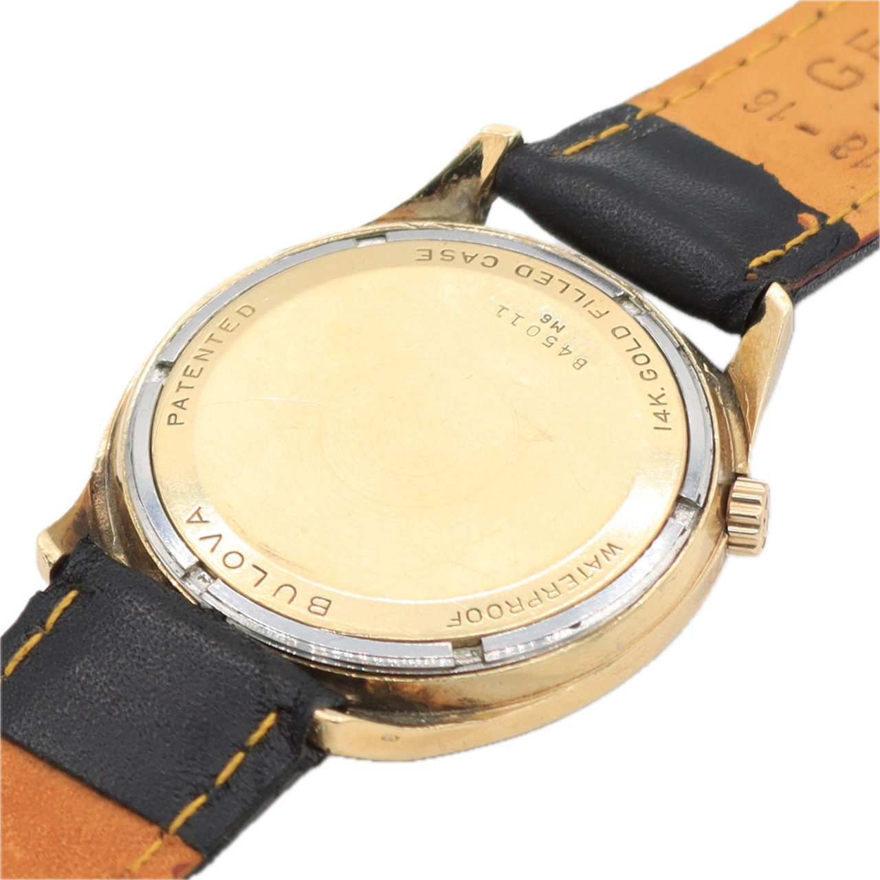 Vintage 33.5mm Accutron 1-72662 Date Men's Tuning Fork Wristwatch 218 D 14k GF