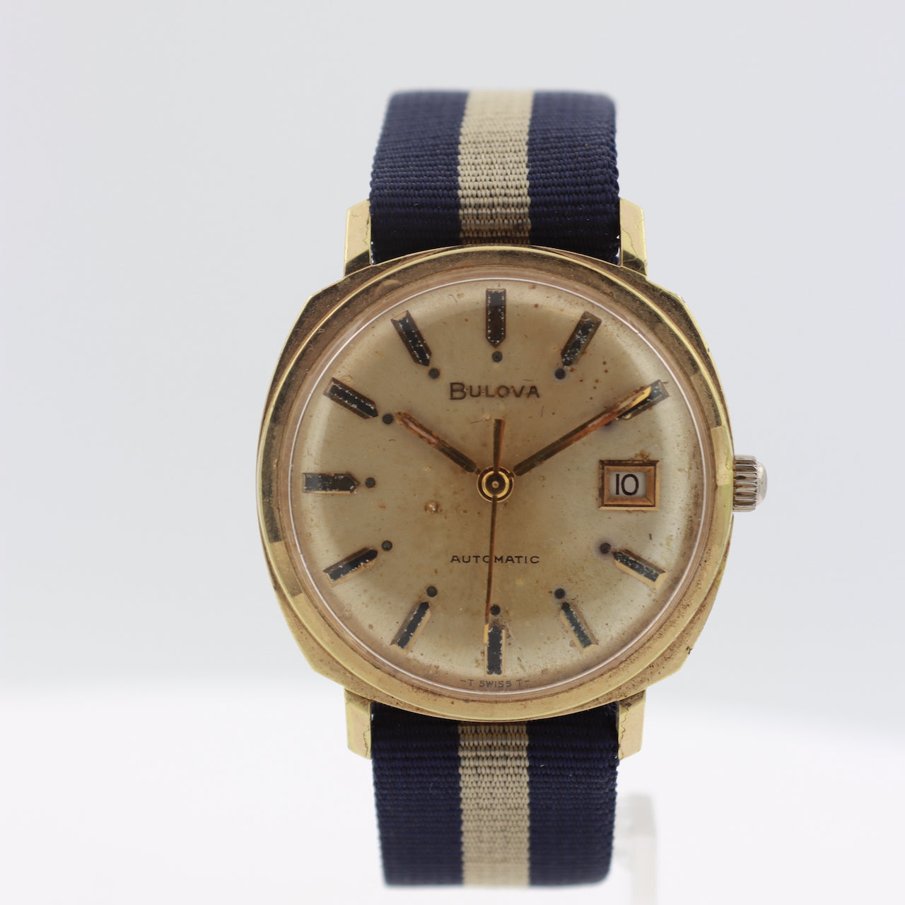 Vintage 1968 Bulova 2827 Cushion Case Men's Automatic Wristwatch 11 ALACD Swiss