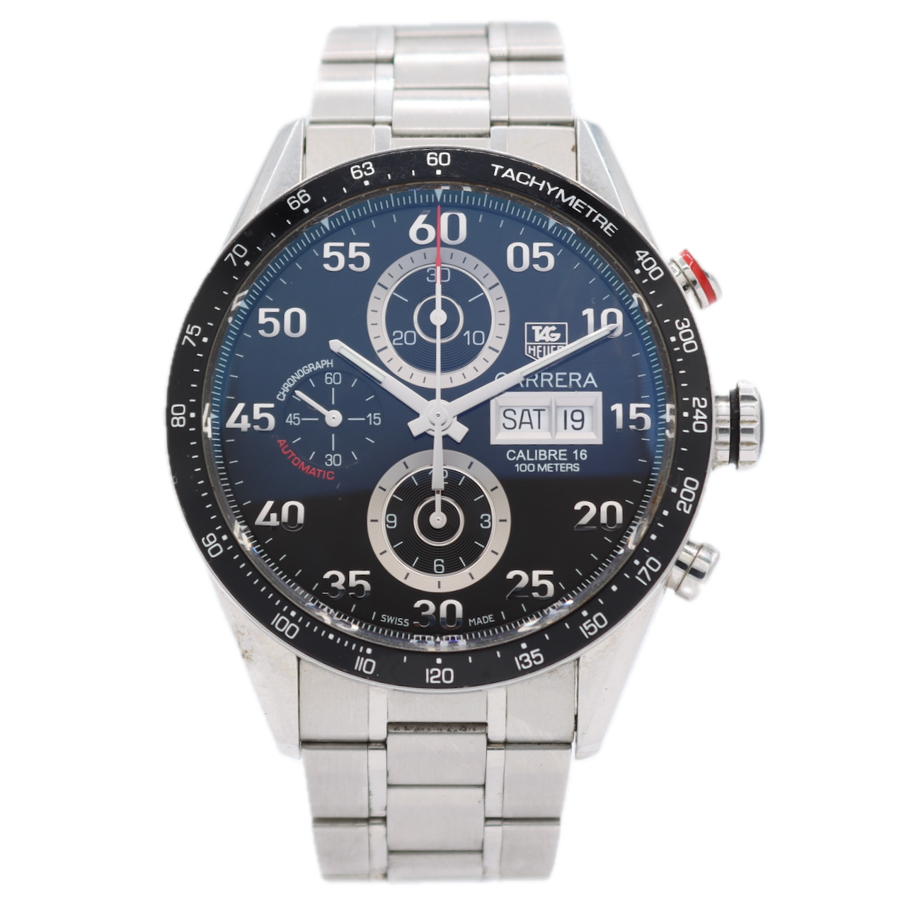 43mm TAG Heuer CV2A10.BA0796 Carrera Calibre 16 Men's Chronograph Wristwatch