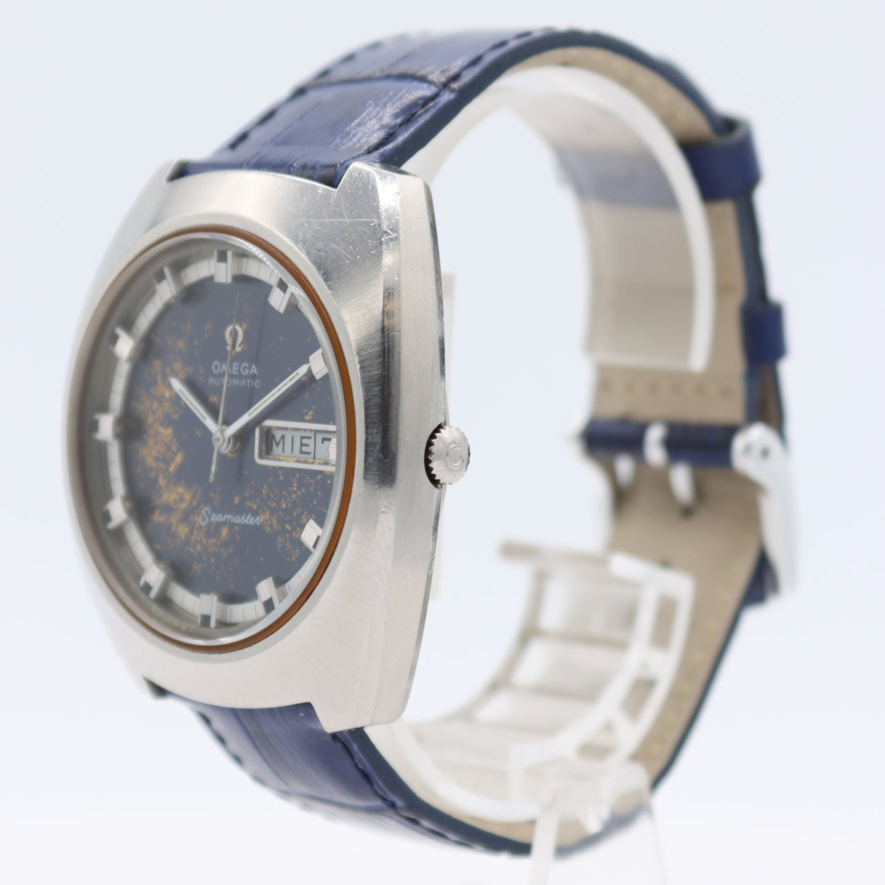 Vintage Omega 166.111 Seamaster Men's Automatic Wristwatch Steel Spanish Day