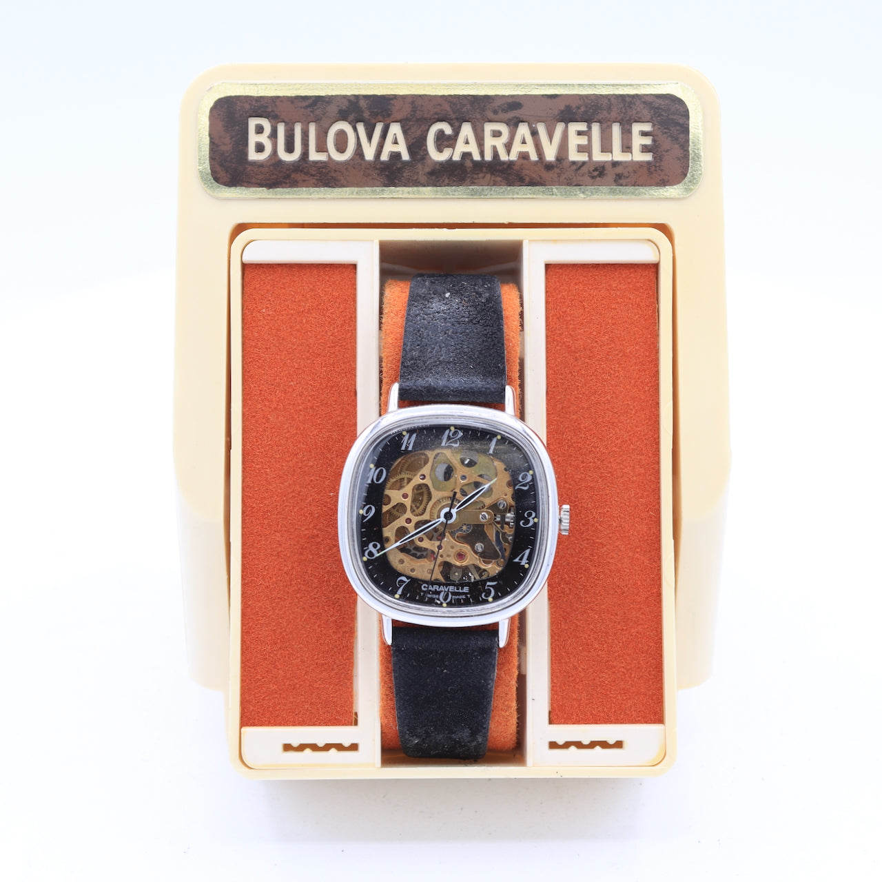 Vintage Caravelle NR8224/1 Skeleton Men's Mechanical Wristwatch 718S w Box