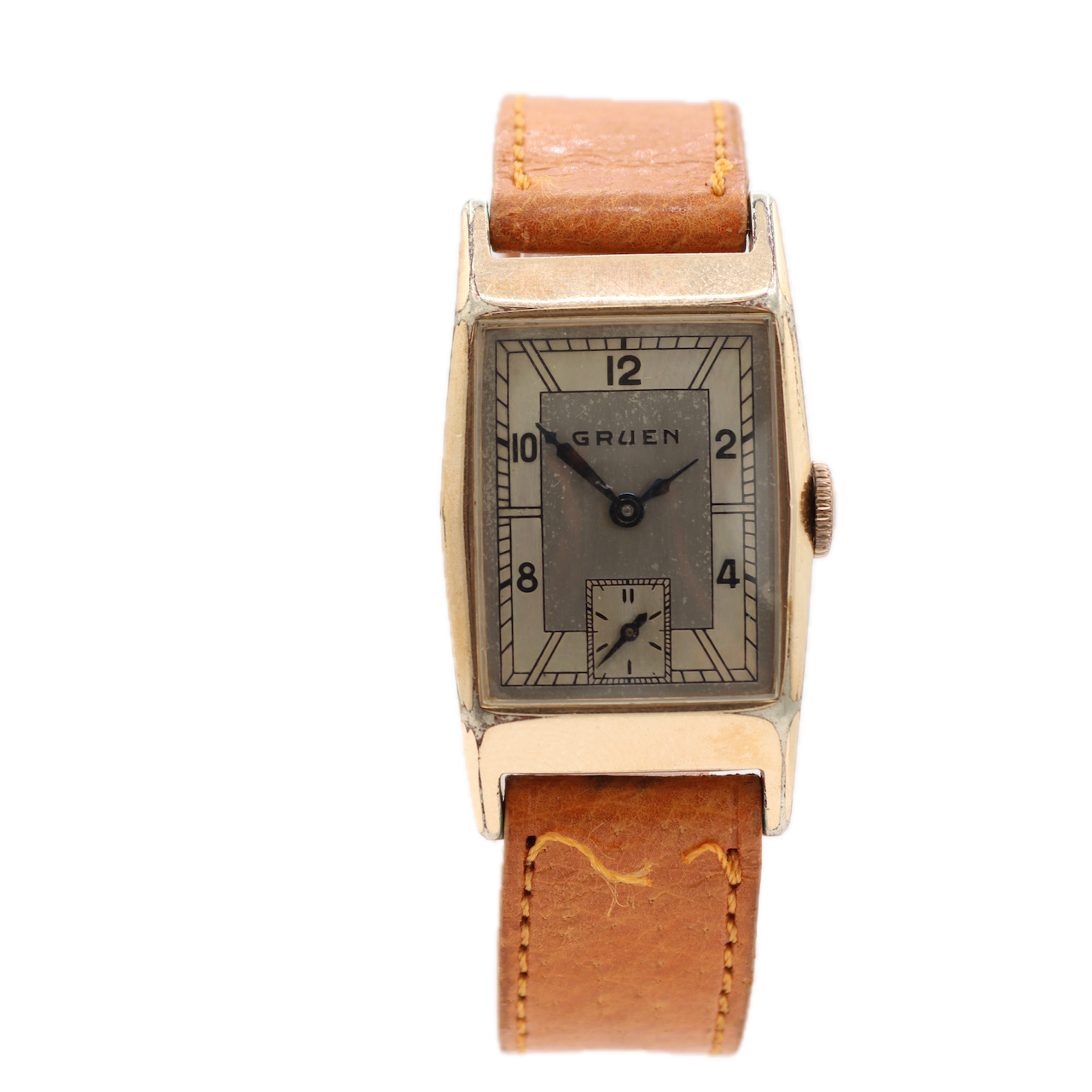 Vintage Gruen 501-244 Deco Style Men's Mechanical Wristwatch 500 Swiss 10k GF