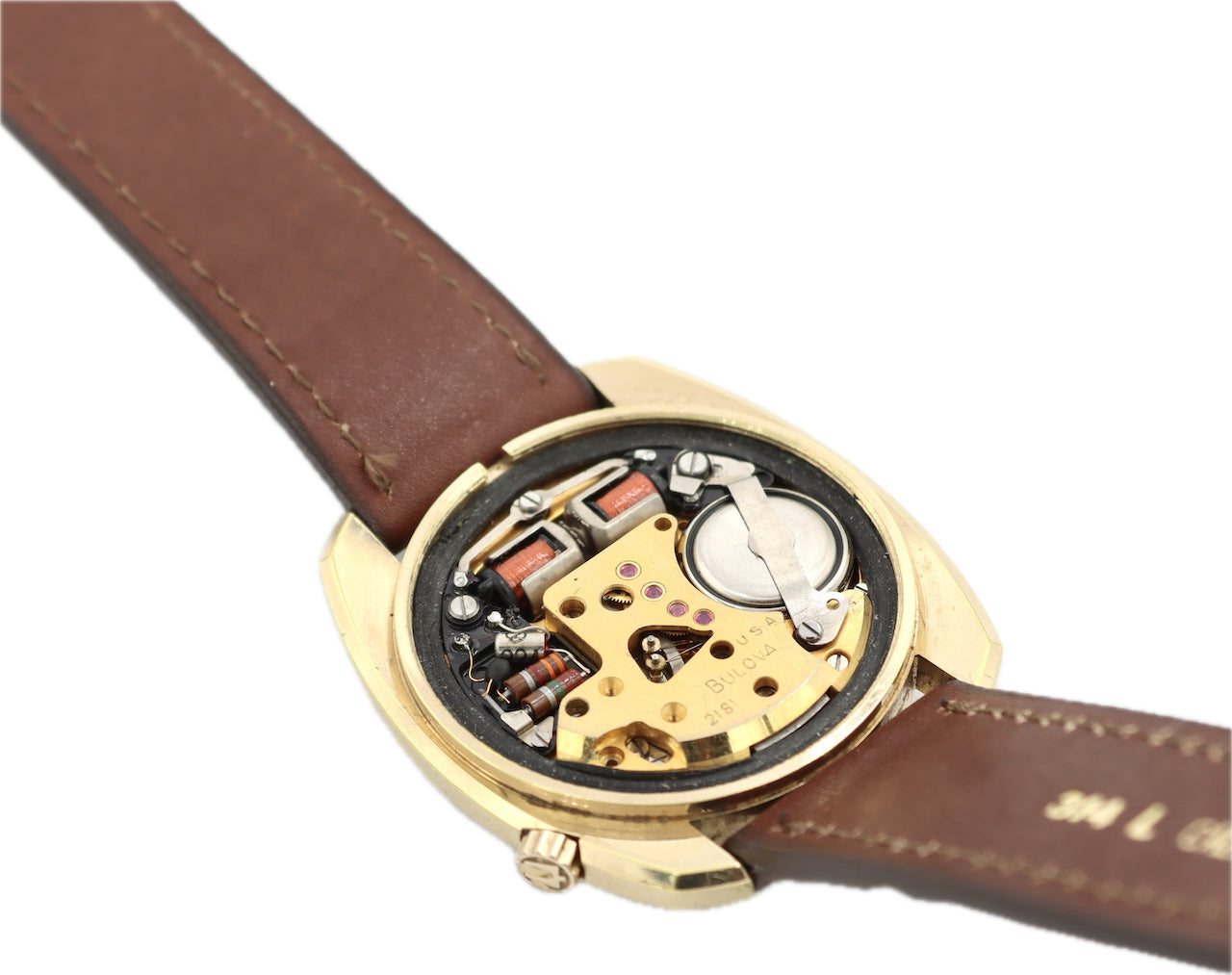 Vintage 36mm 1972 Accutron Men's Tuning Fork Wristwatch 218 USA Gold Plated