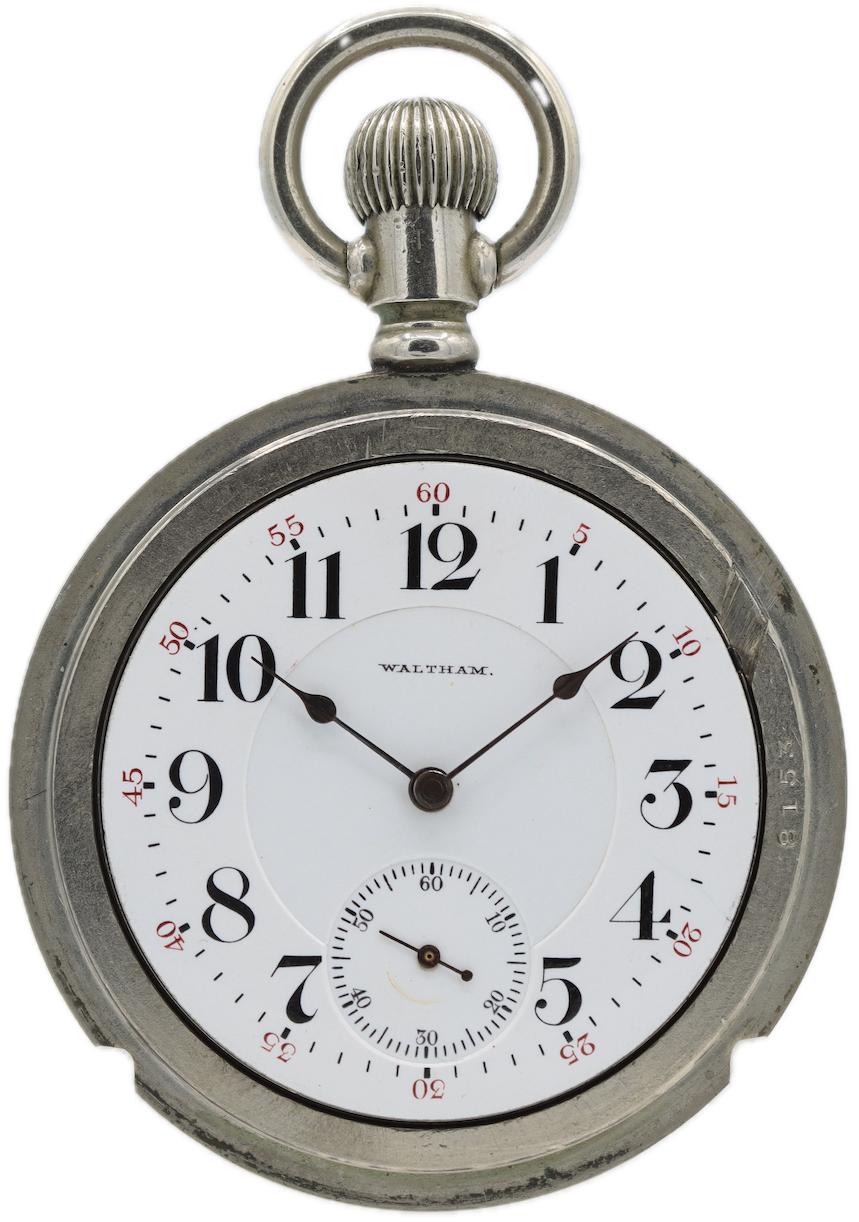 Antique 18s 1902 Waltham Locomotive 19 Jewel Pocket Watch Vanguard Silverode