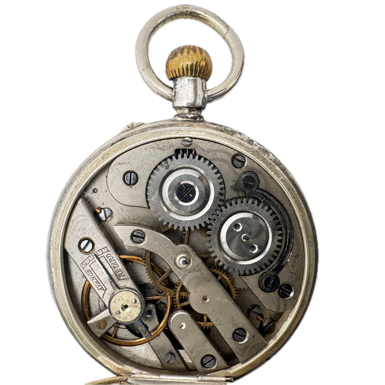 Antique K&M Moon Star Cylinder Escapement Pocket Watch Sterling Silver Swiss