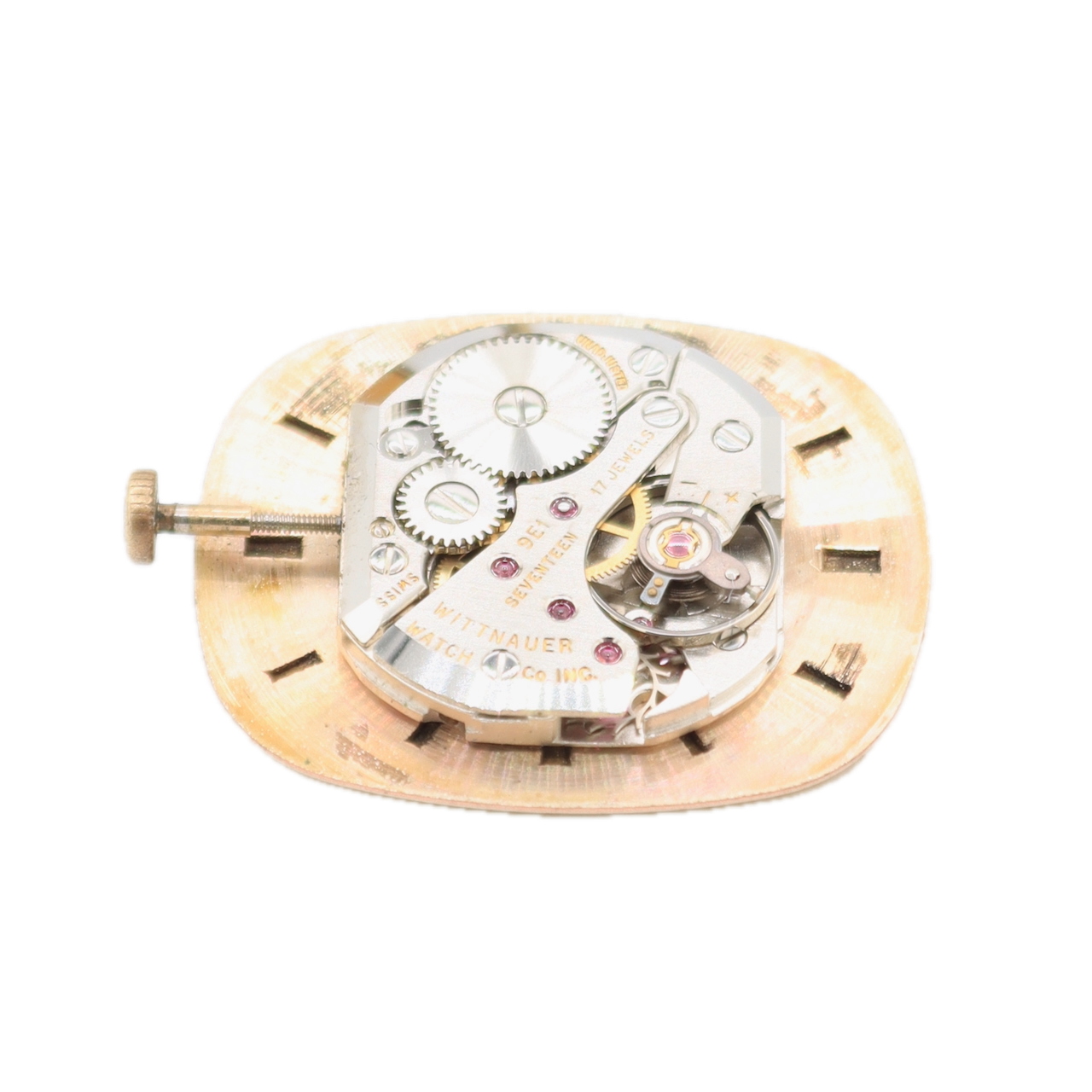 Vintage 34mm Wittnauer Geneve Men's Mechanical Wristwatch 9E1 Gold Tone Running