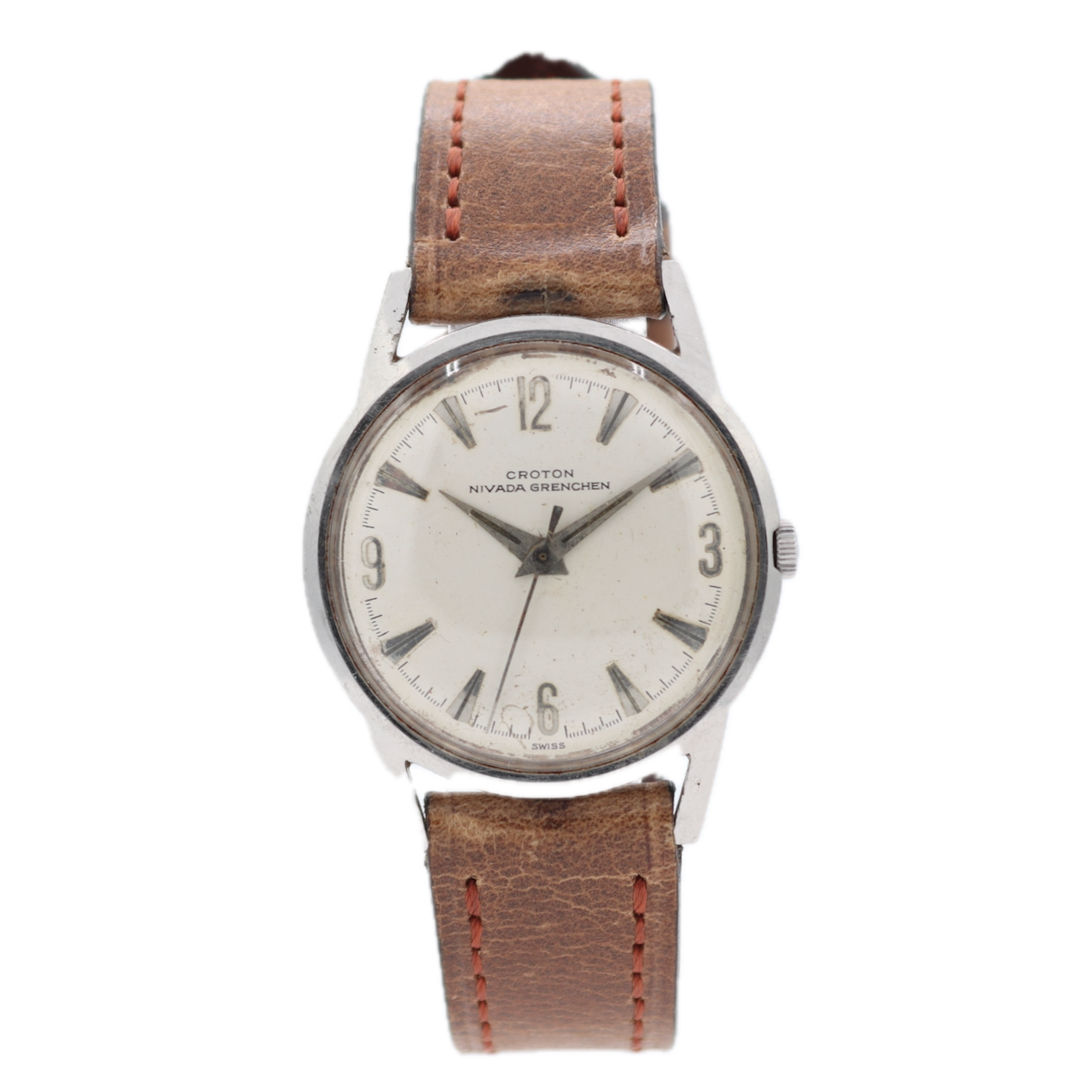 Vintage Croton C2449 Veri Thin 17J Men's Mechanical Wristwatch N35 Swiss Steel