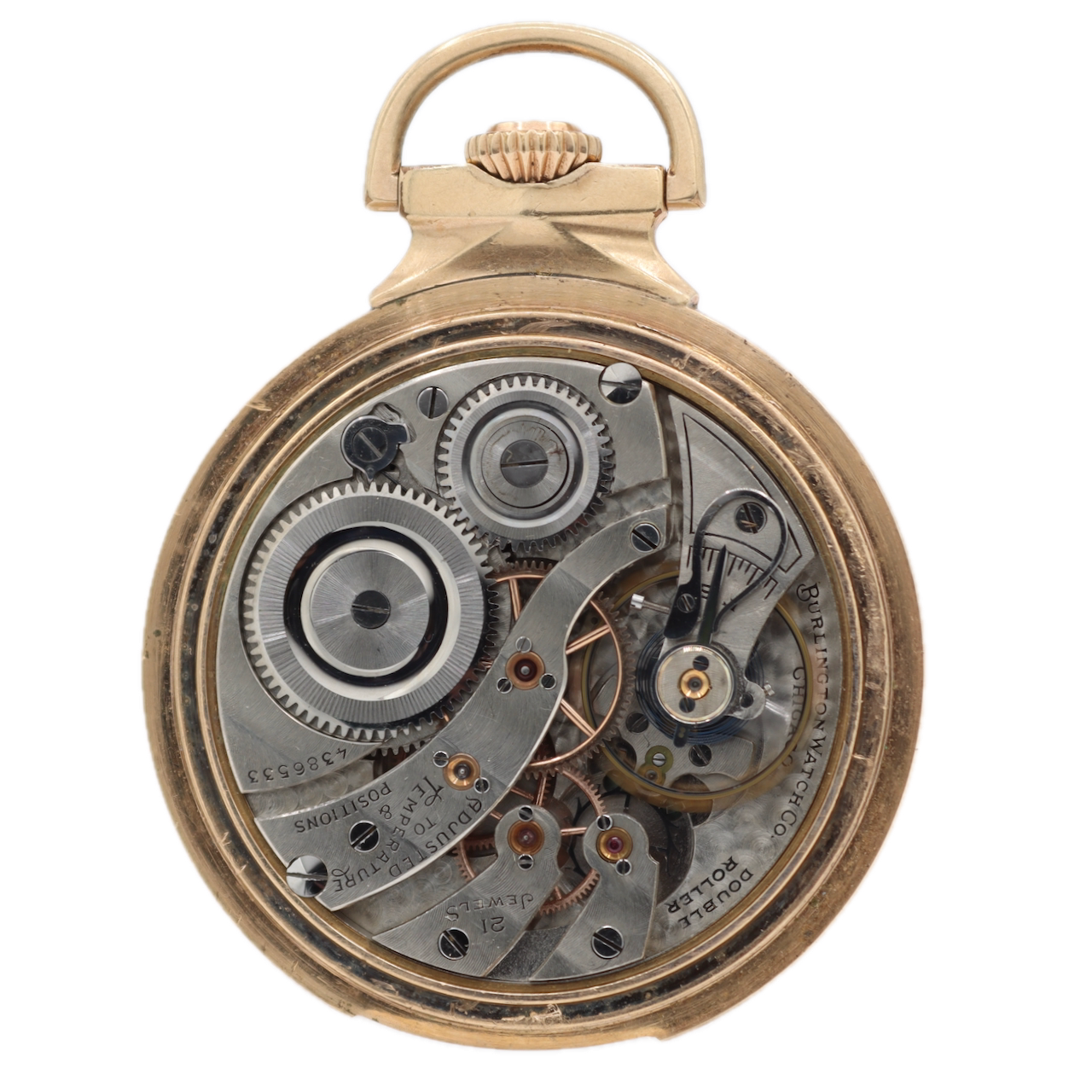 Antique 18s 1923 Burlington Bull Dog 21j Mechanical Pocket Watch 107 14k GF