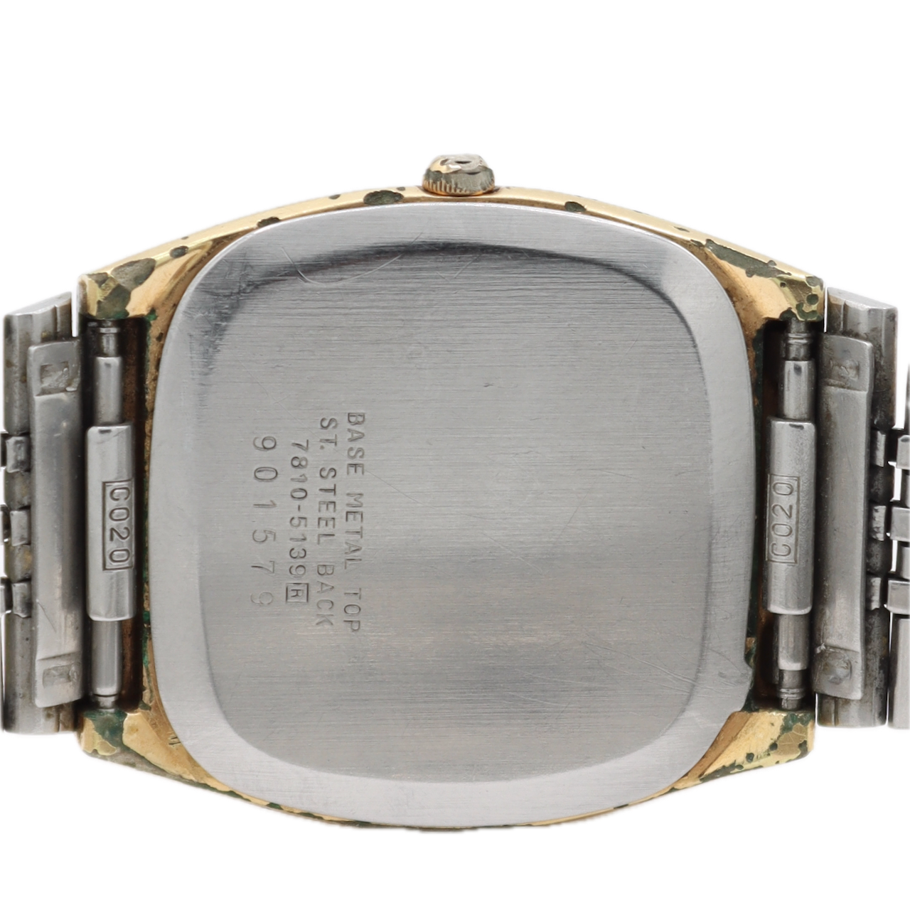 Vintage 31.5mm Seiko 7810-5139 Cushion Men's Quartz Wristwatch Japan Gold Tone