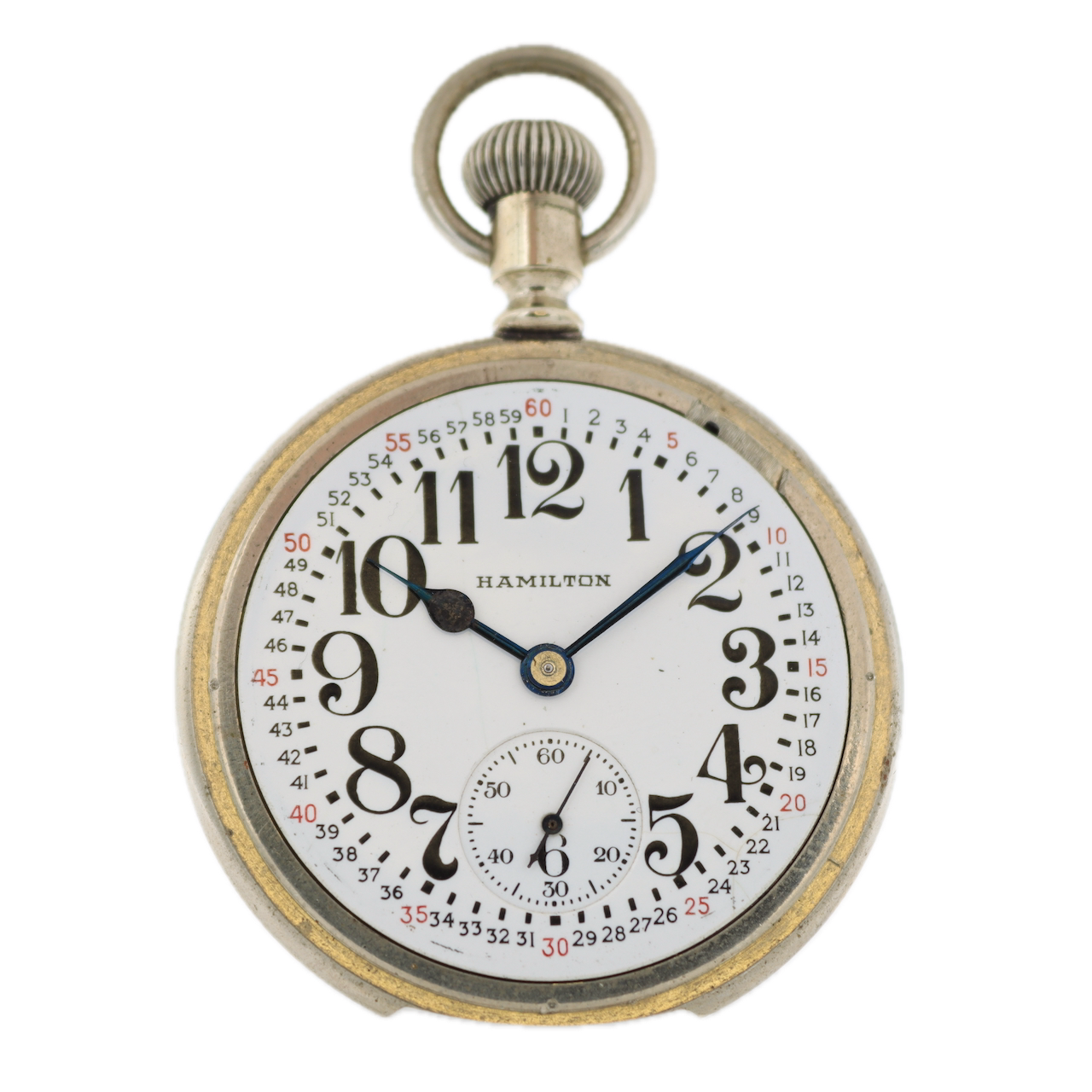 Antique 16s 1913 Hamilton Salesman Case 17 Jewel Mechanical Pocket Watch 974