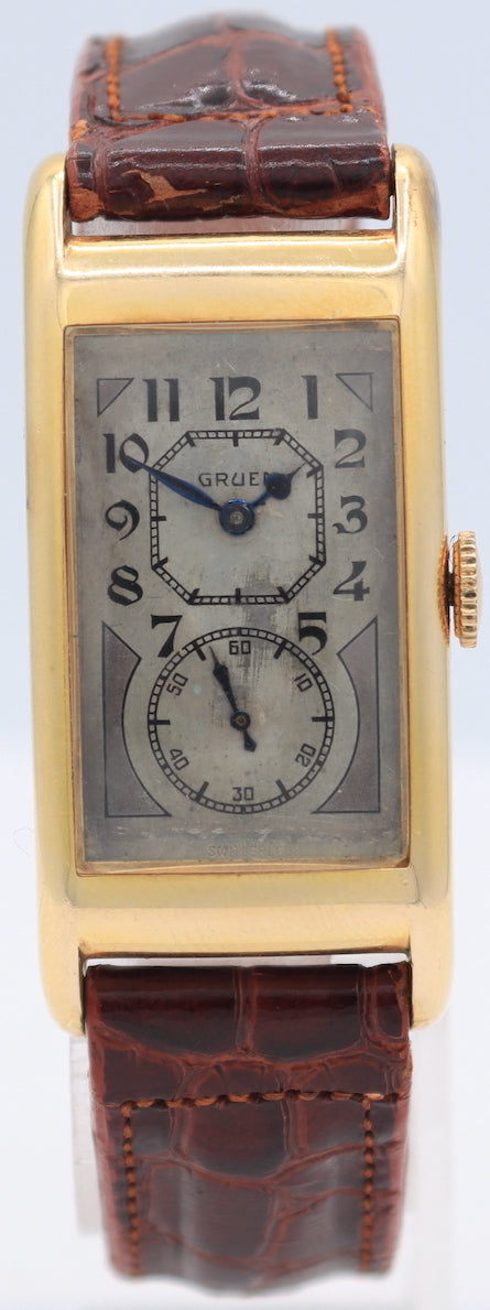 Vintage Gruen 877 290 Techni-Quadron Men's Mechanical Wristwatch 10k GFw/Box