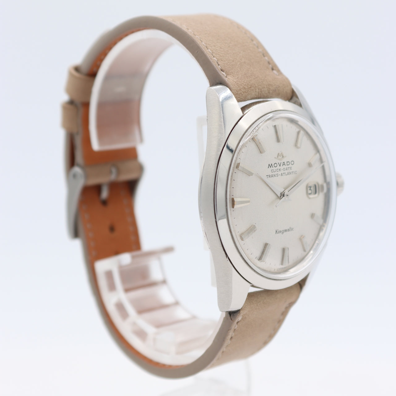 Vintage Movado J15292 Kingmatic Men's Automatic Wristwatch 538 Steel Click-Date