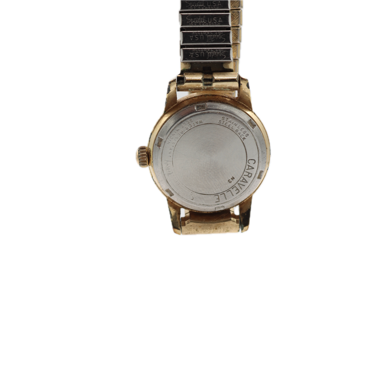 Vintage 1973 Caravelle Ladies Automatic Wristwatch 7 OHAC Steel & Gold Plated