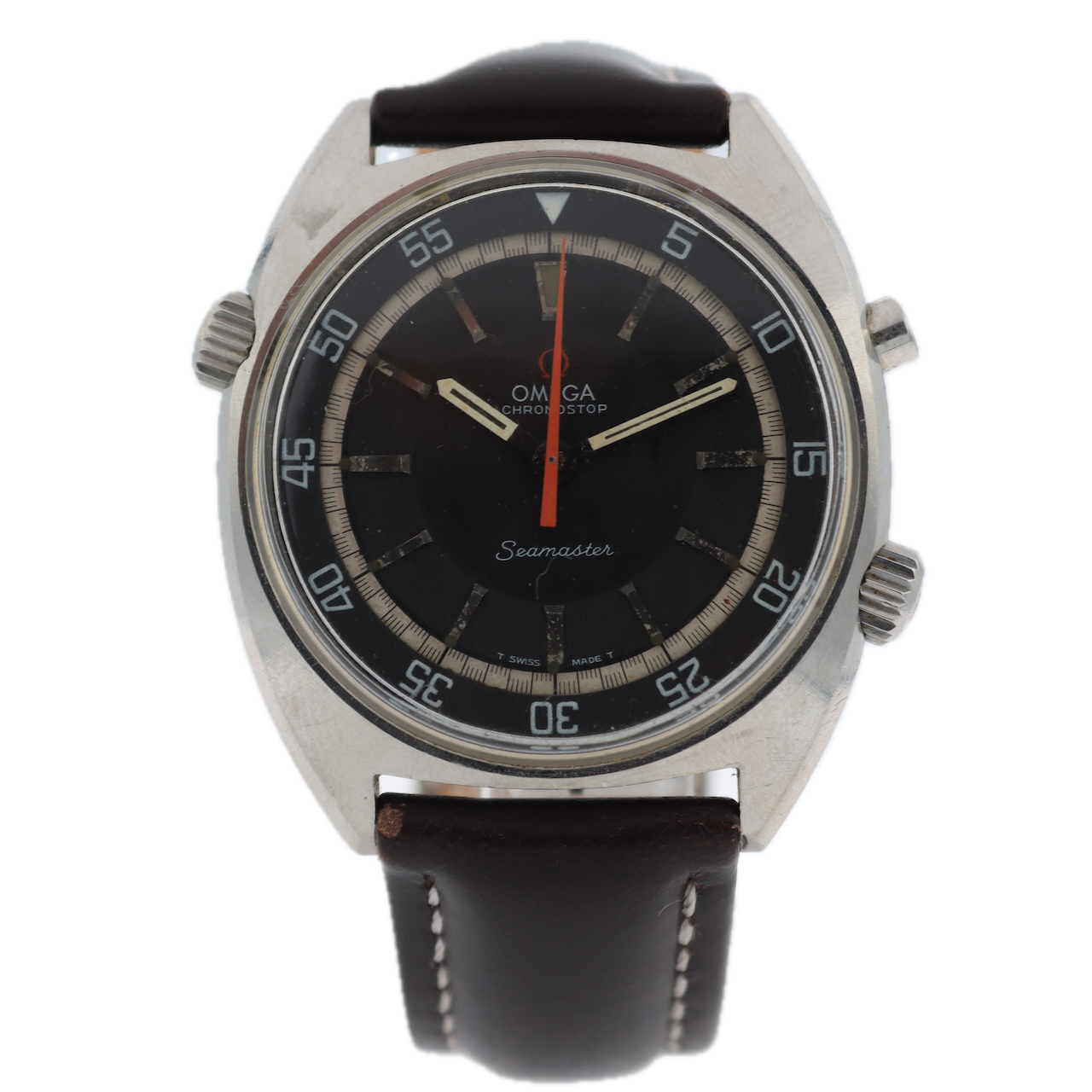 Vintage 1968 Omega 145.008 Seamaster Chronostop Men's Chronograph Wristwatch