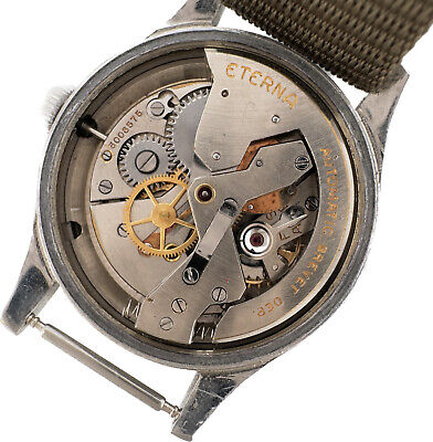 Vintage Eterna Military 17 Jewel Men Bumper Automatic Wristwatch 833 Swiss Steel