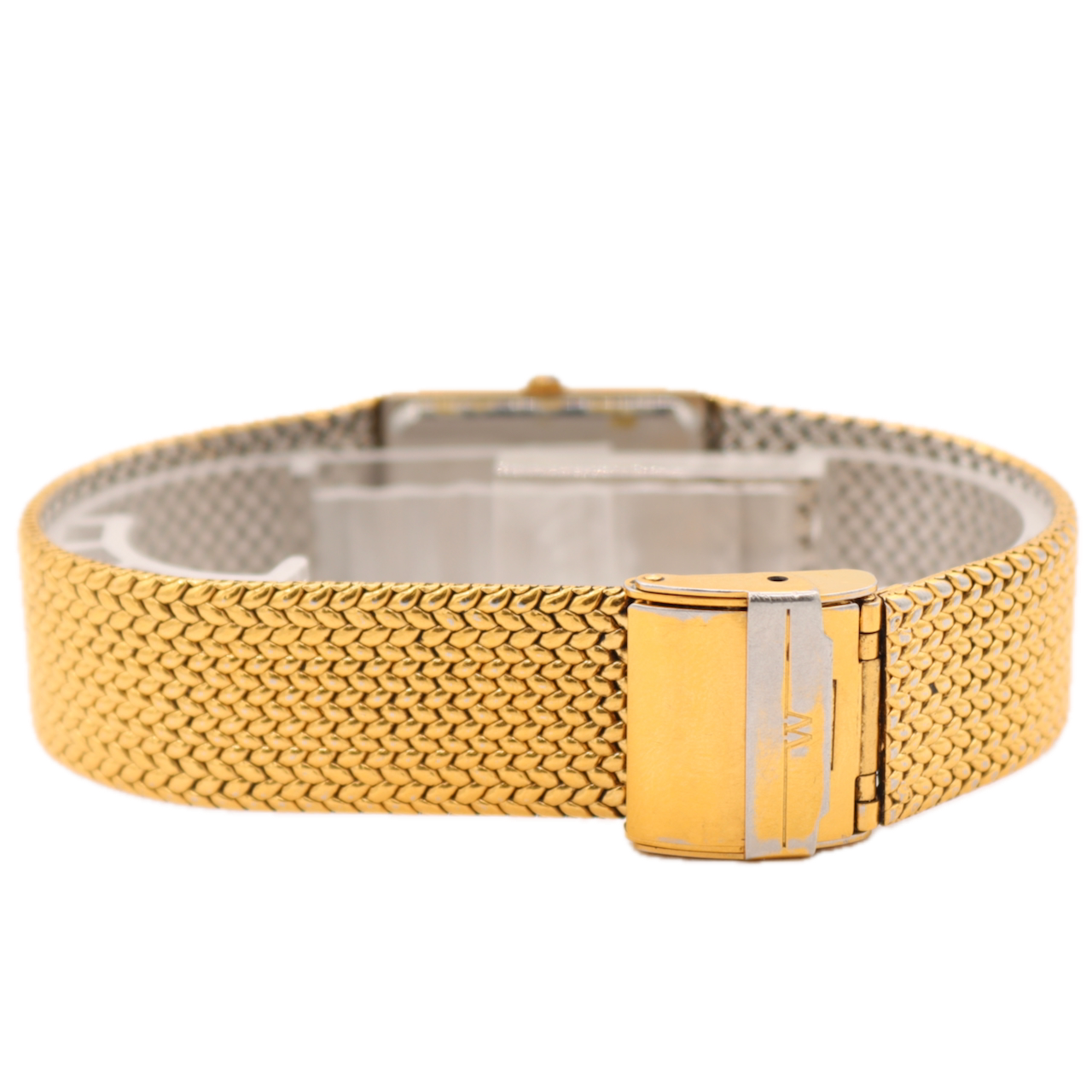 22.5mm Wittnauer 9782 Tank Style Men's Quartz Wristwatch Gold Tone Diamond 12