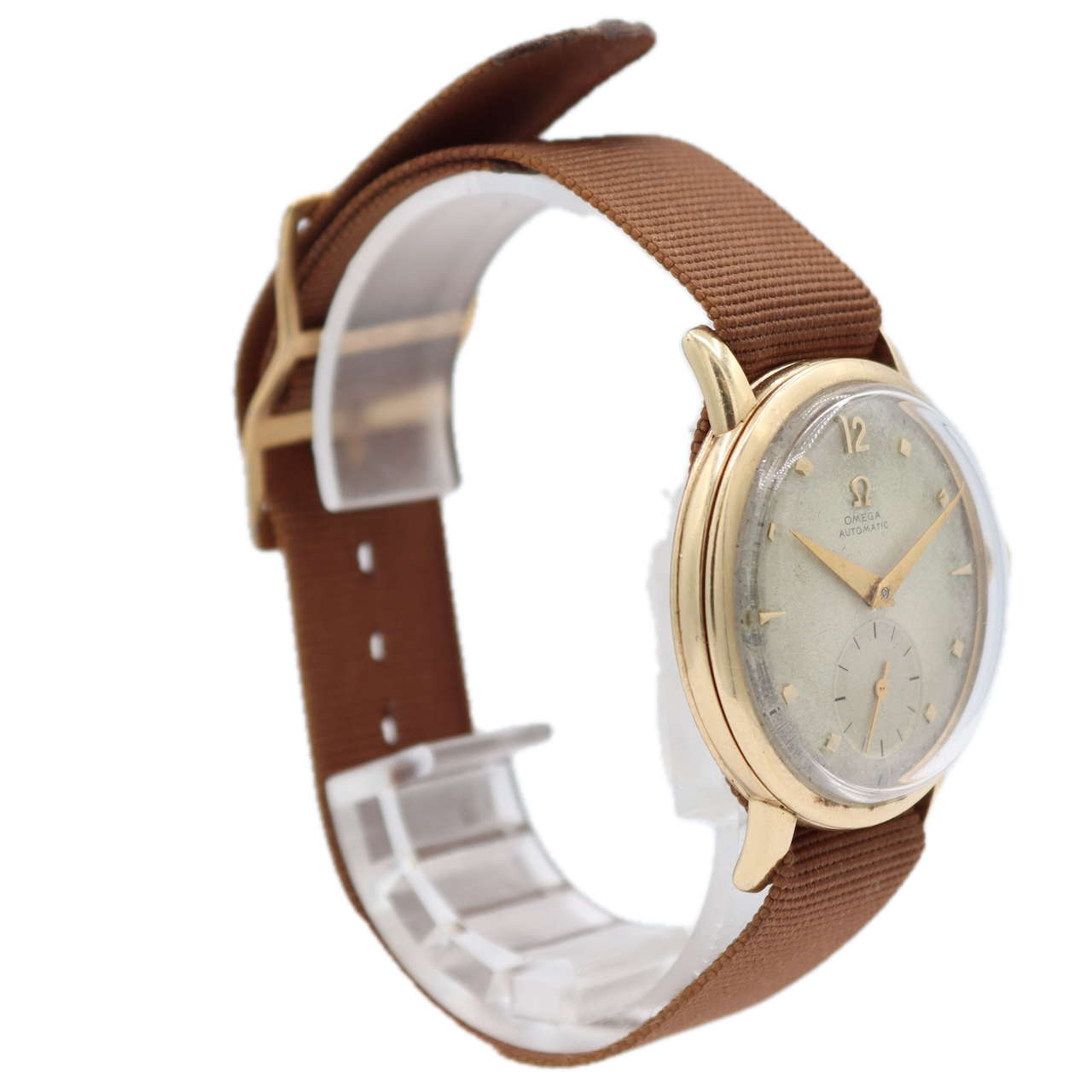 Vintage 32mm 1949 Omega 17 Jewel Men's Automatic Wristwatch 342 Swiss 14k GF