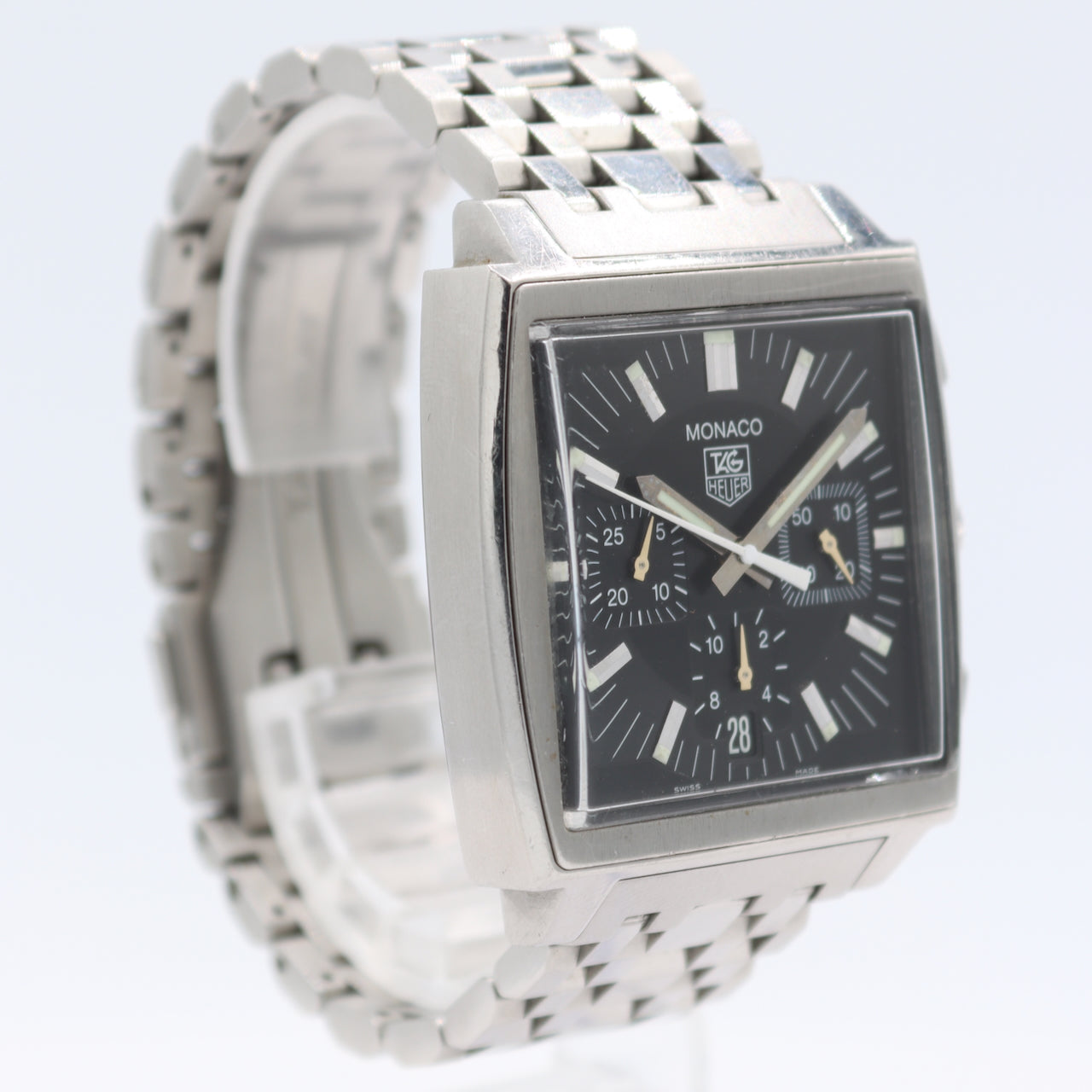 Tag Heuer CW2111-0 Monaco Men's Automatic Chronograph Wristwatch Steel Serviced