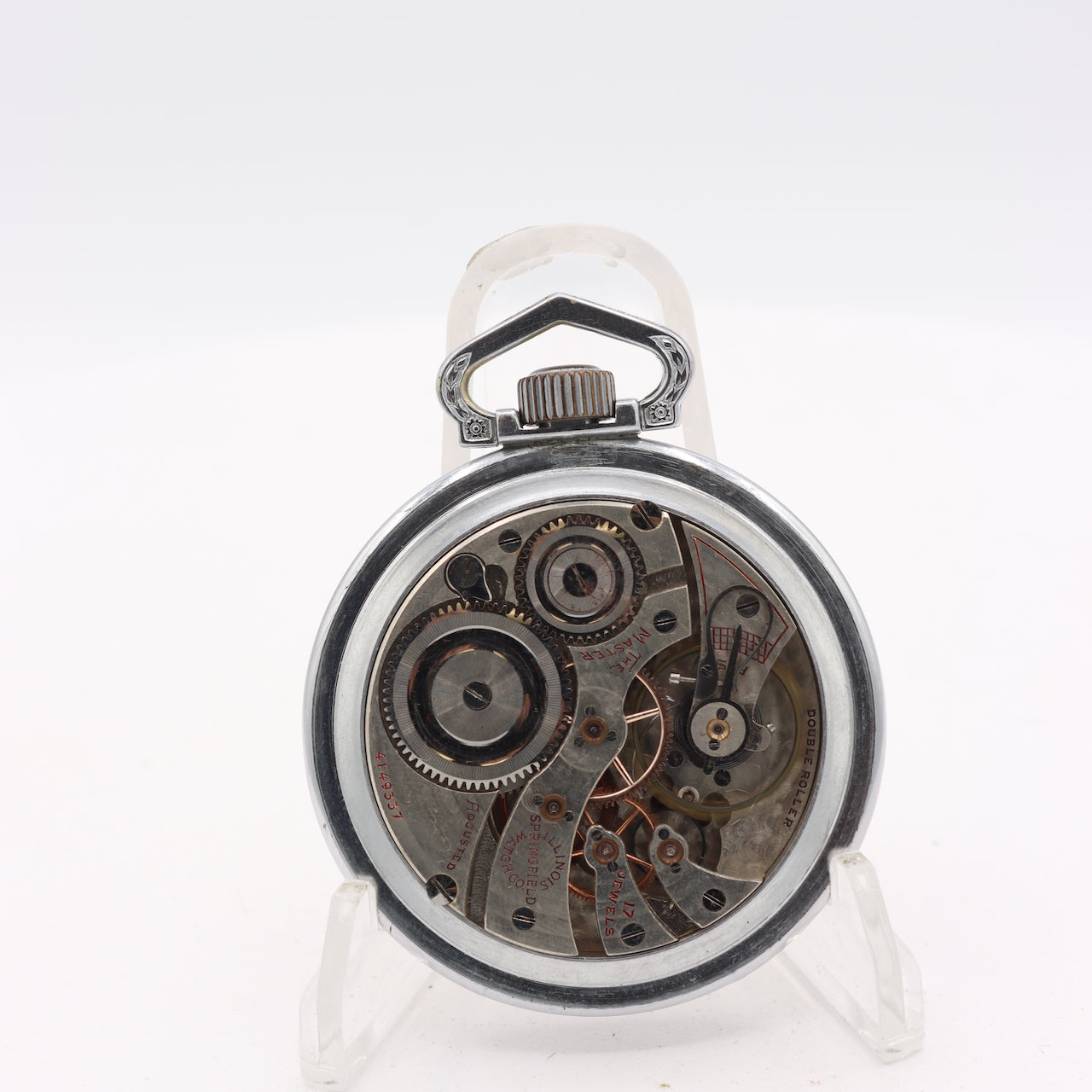 Antique 16 Size Illinois The Master Pocket Watch 305 Base Metal Locomotive