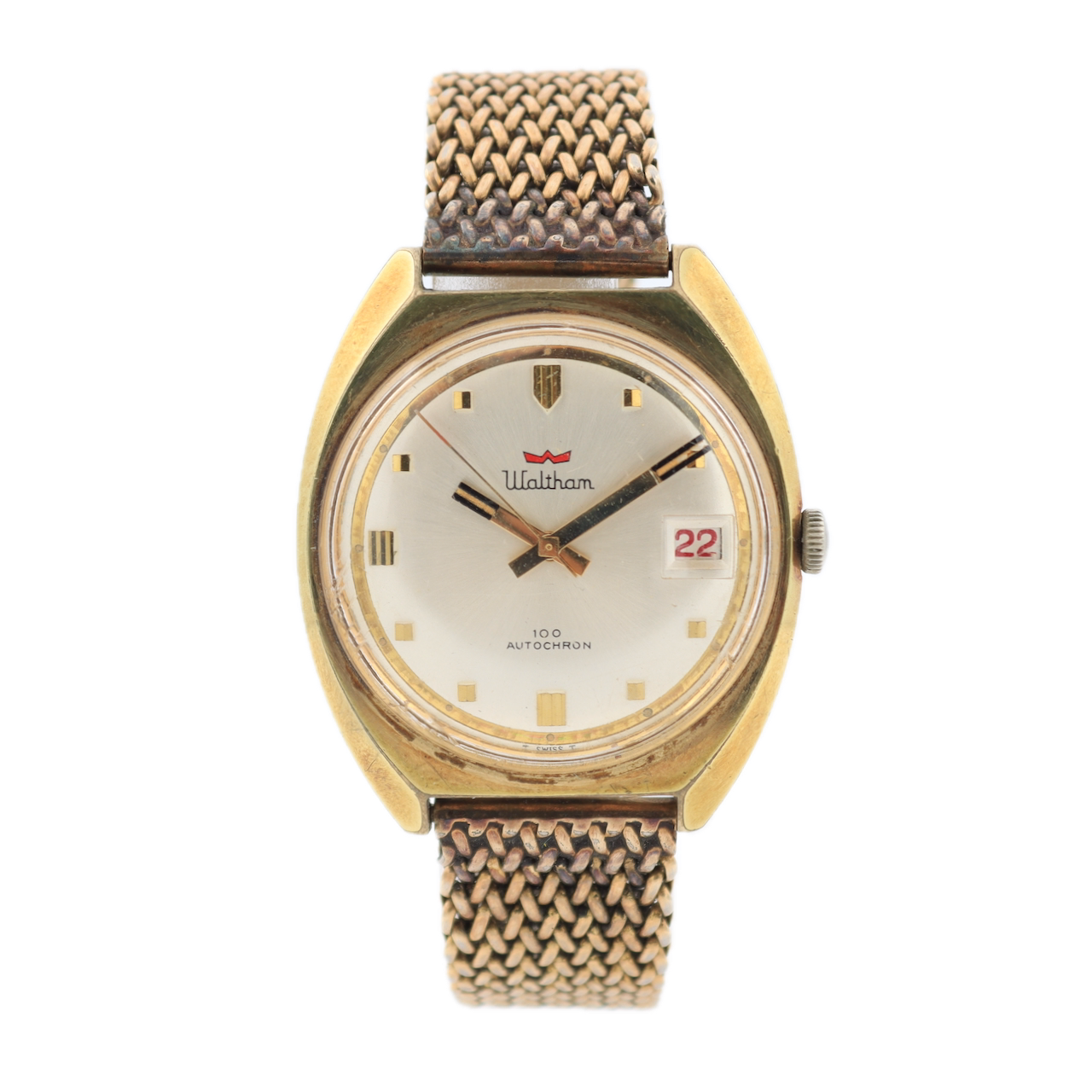 Vintage 35mm Waltham Autochron 100 Jewel Men's Automatic Wristwatch R312 Runs
