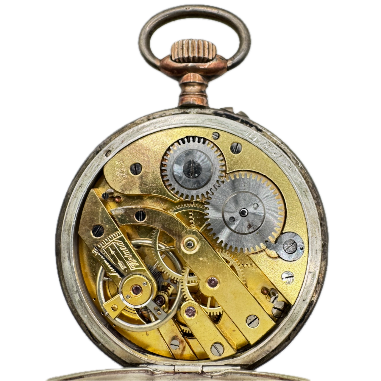 Antique Medaille D'or Geometric & Stead Mechanical Pocket Watch .8 Silver Paris