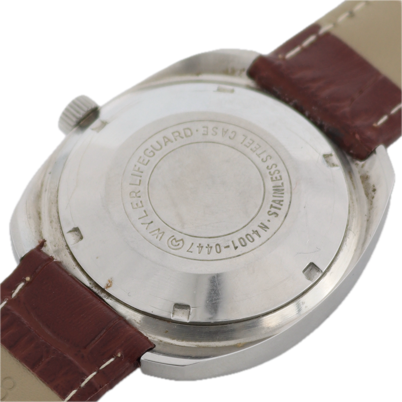 Vintage Wyler N4001-0447 Red Burst Lifeguard Men's Automatic Wristwatch WH245A