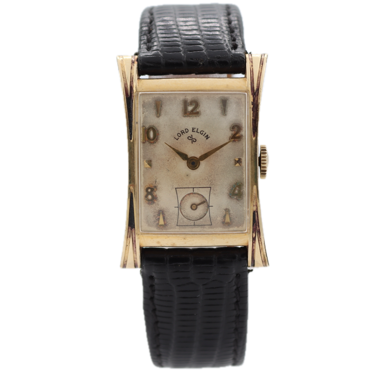 Vintage Lord Elgin 4633 Tank 21 Jewel Men's Mechanical Wristwatch 670 USA 14k GF