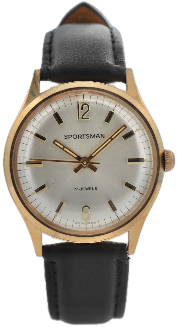 Vintage Elgin 0059 Sportsman Men's Mechanical Wristwatch P 72 Germany Gold Tone