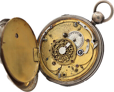 Antique Oudin Fils Automaton Hammer Bells Pump Repeater Fusee Pocket Watch