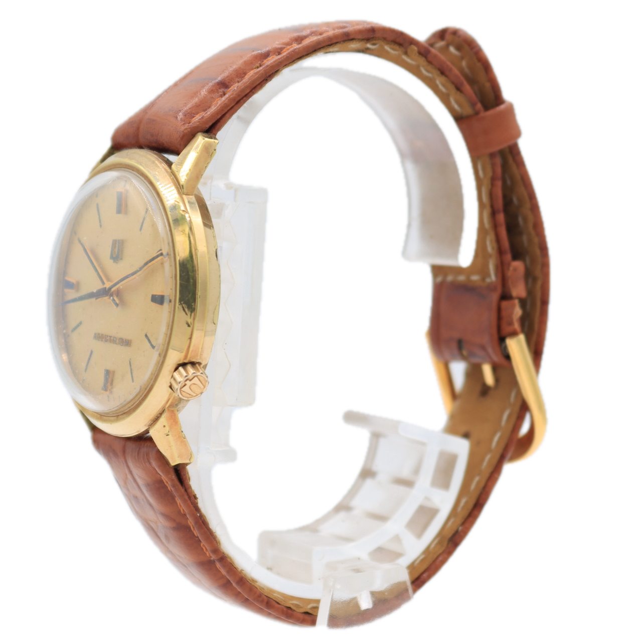 Vintage 34mm Accutron Frosted Dial Men's Tuning Fork Wristwatch 218 10k RGP