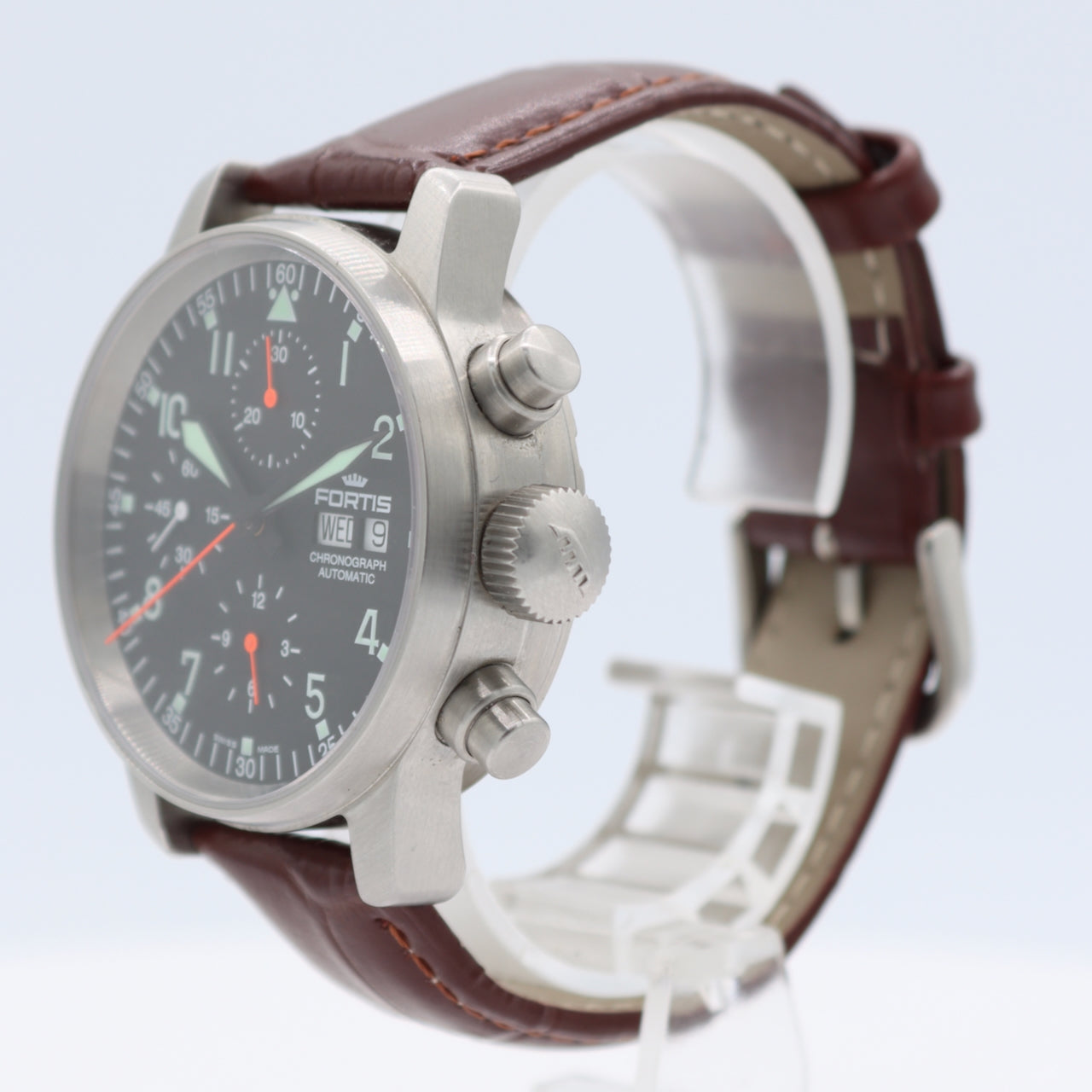 Fortis 597.11.141.1 Flieger Men's Chronograph Wristwatch ETA 7750 Swiss S.Steel