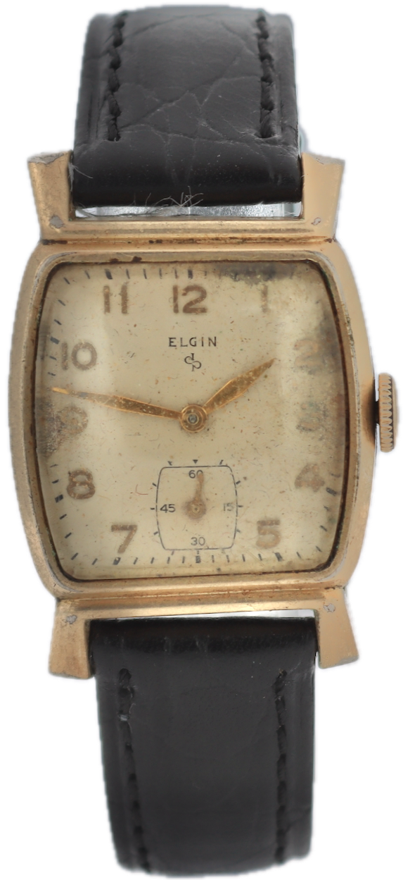 Vintage Elgin 6718 Durapower Men's Mechanical Wristwatch 554 Steel & 10k RGP
