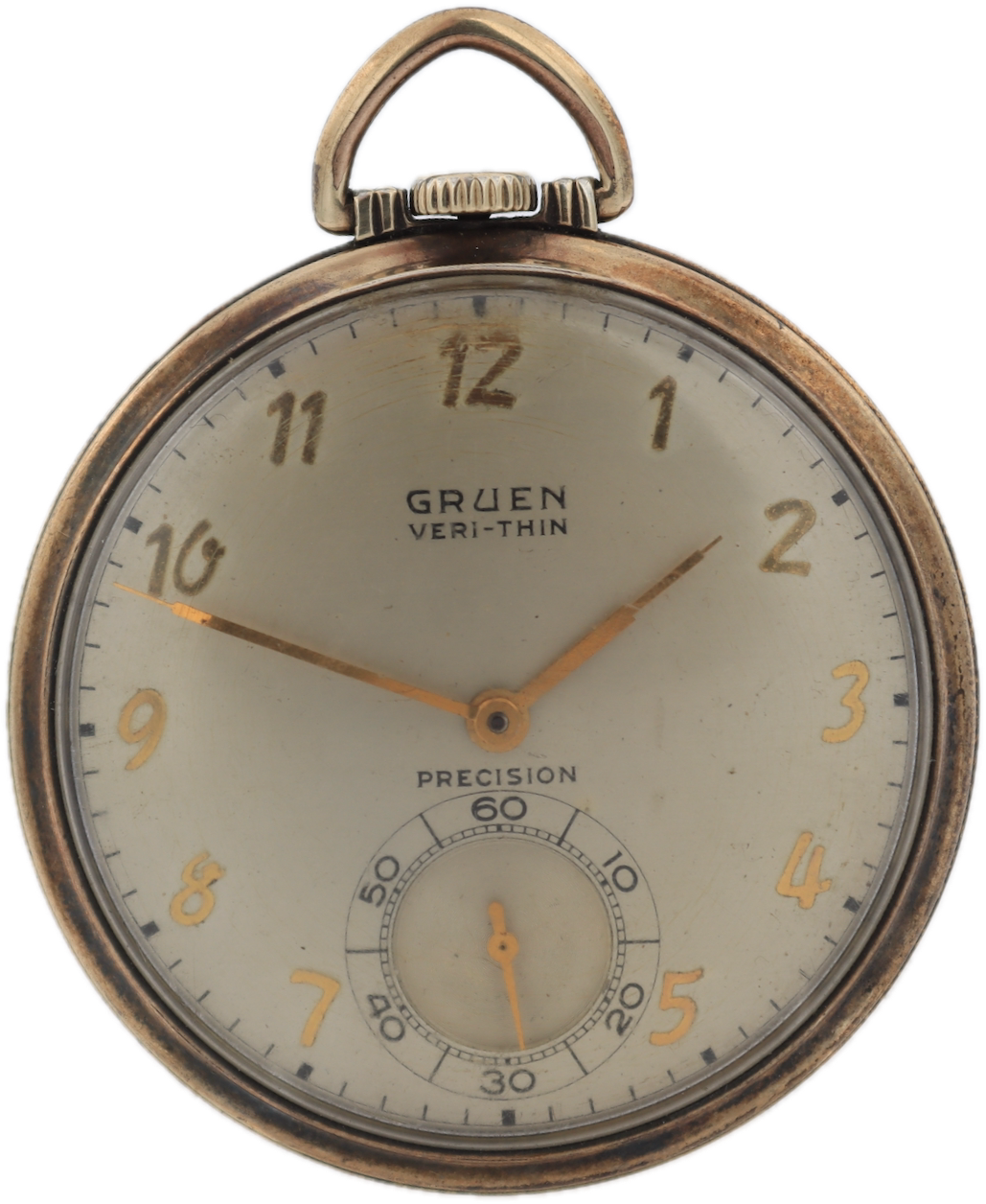 Antique 43mm Gruen Veri-thin Precision 17 Jewel Pocket Watch Conoruma 10k GF