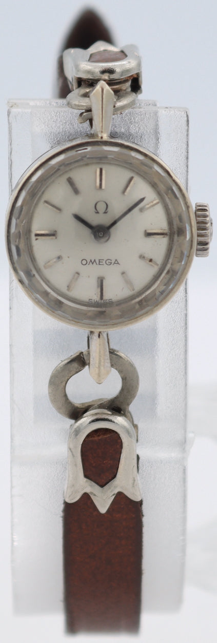 Vintage Omega EE5771 Cocktail Ladies Mechanical Wristwatch 650 14k White Gold
