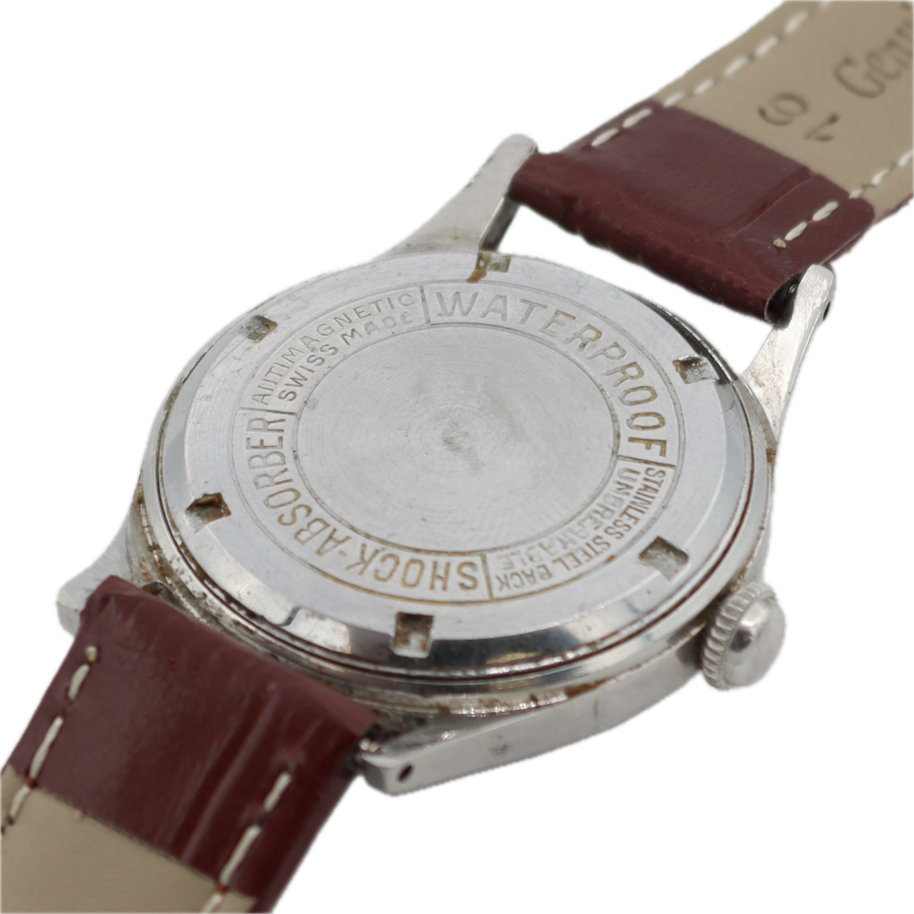 Vintage 32mm Glycine 17j Men's Mechanical Wristwatch 72 Swiss Stainless Steel
