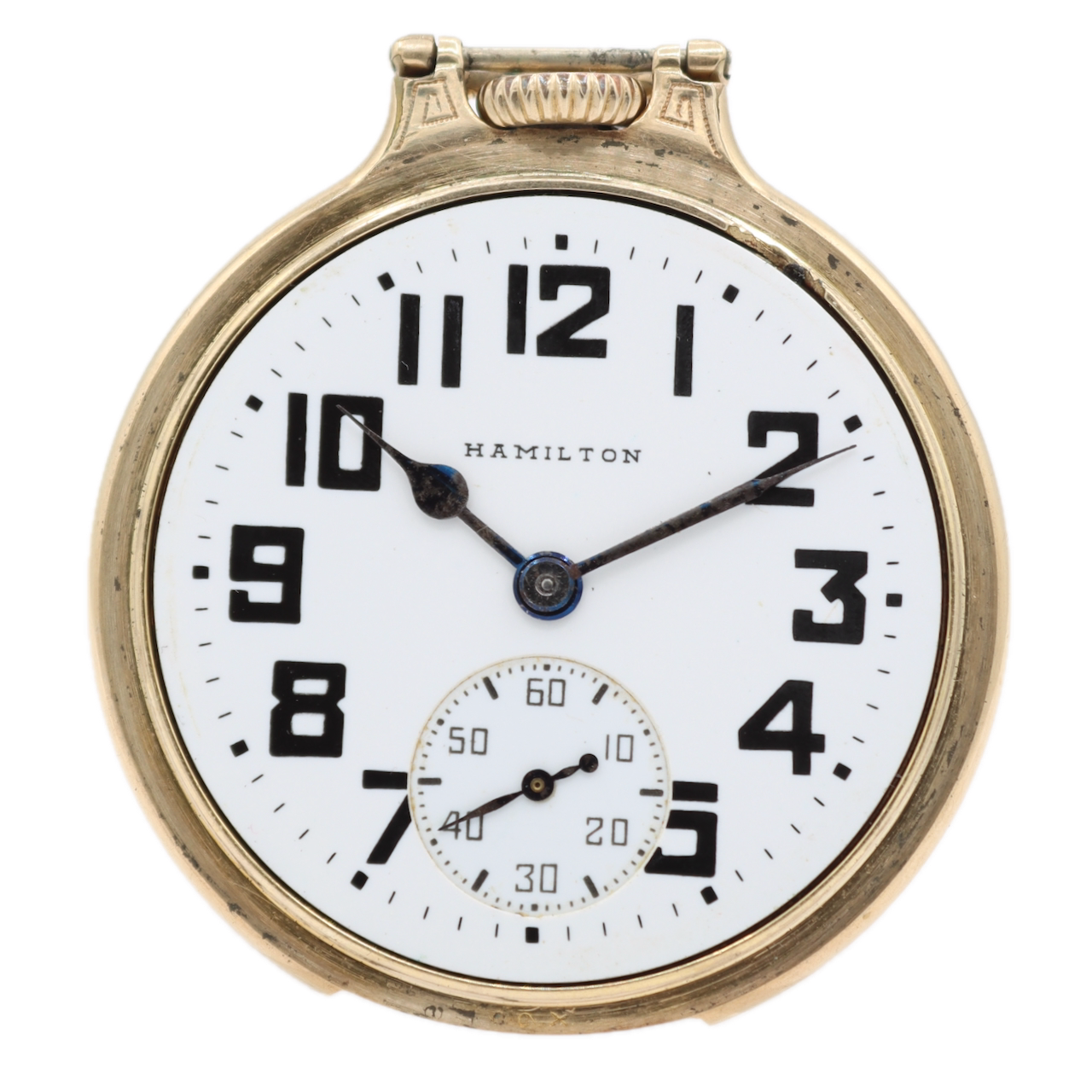 Vintage 18s 1933 Hamilton Bar Over Crown 21j Railroad Pocket Watch 992E 10k GF