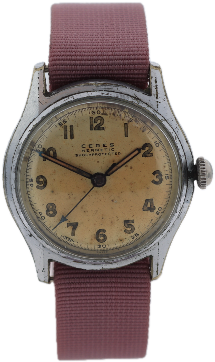 Vintage Ceres Hermetic Military Men's Mechanical Wristwatch 1080 Steel & Chrome