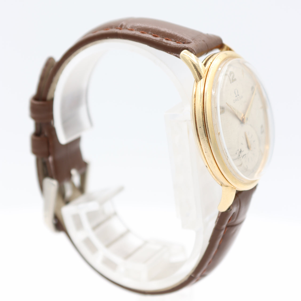 Vintage 32mm Omega F6212 Men's Bumper Automatic Wristwatch 28.10 RA 14k GF